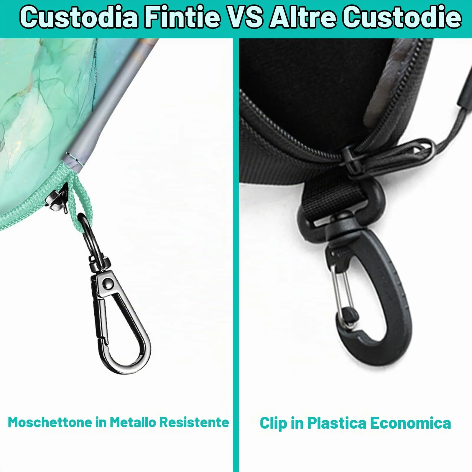 FINTIE Custodia Rigida per Occhiali da Sole e Vista, Marmo Verde - immagine 6