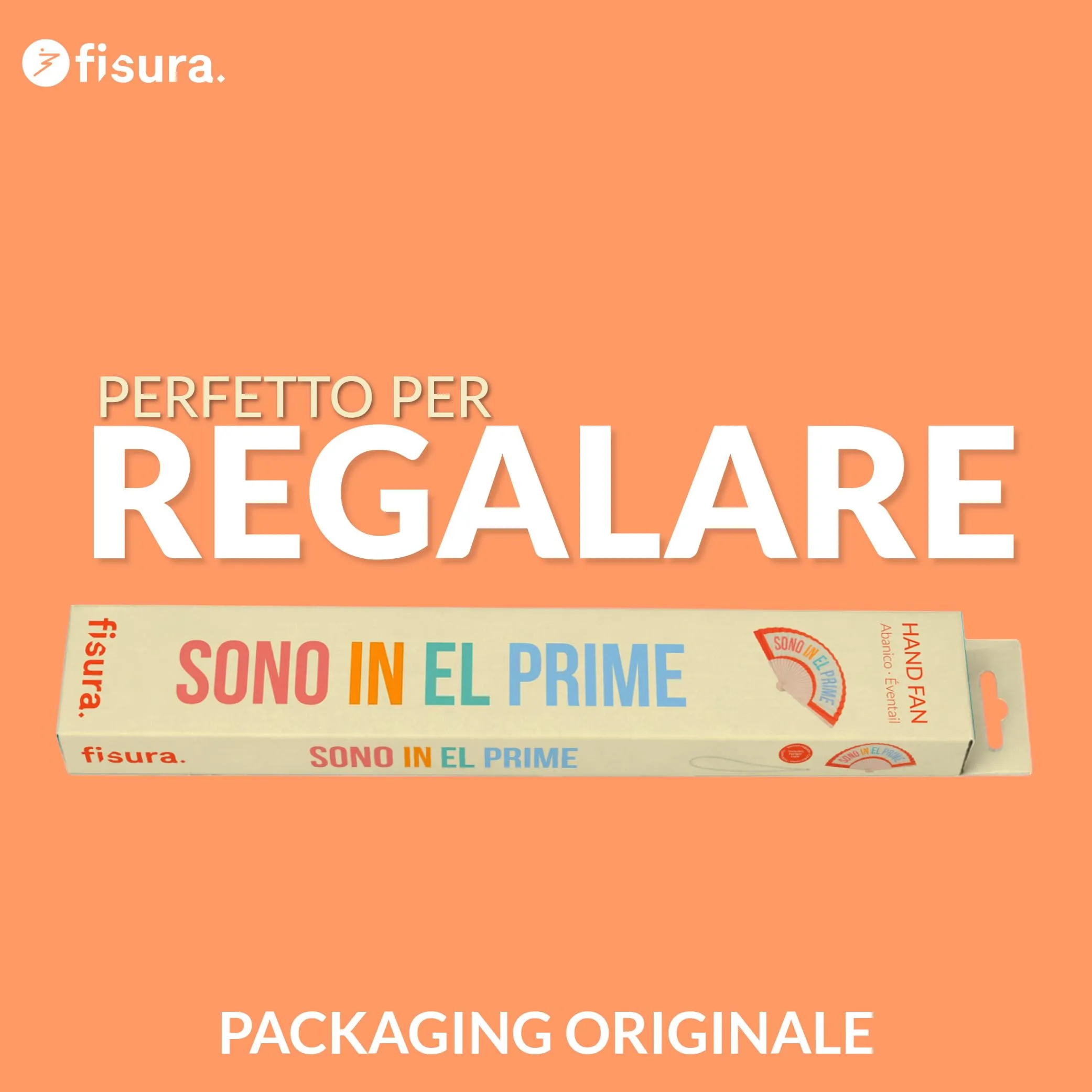 Fisura Ventaglio in legno "Sono nel Prime", Giallo, 42,5 x 23 cm - immagine 7