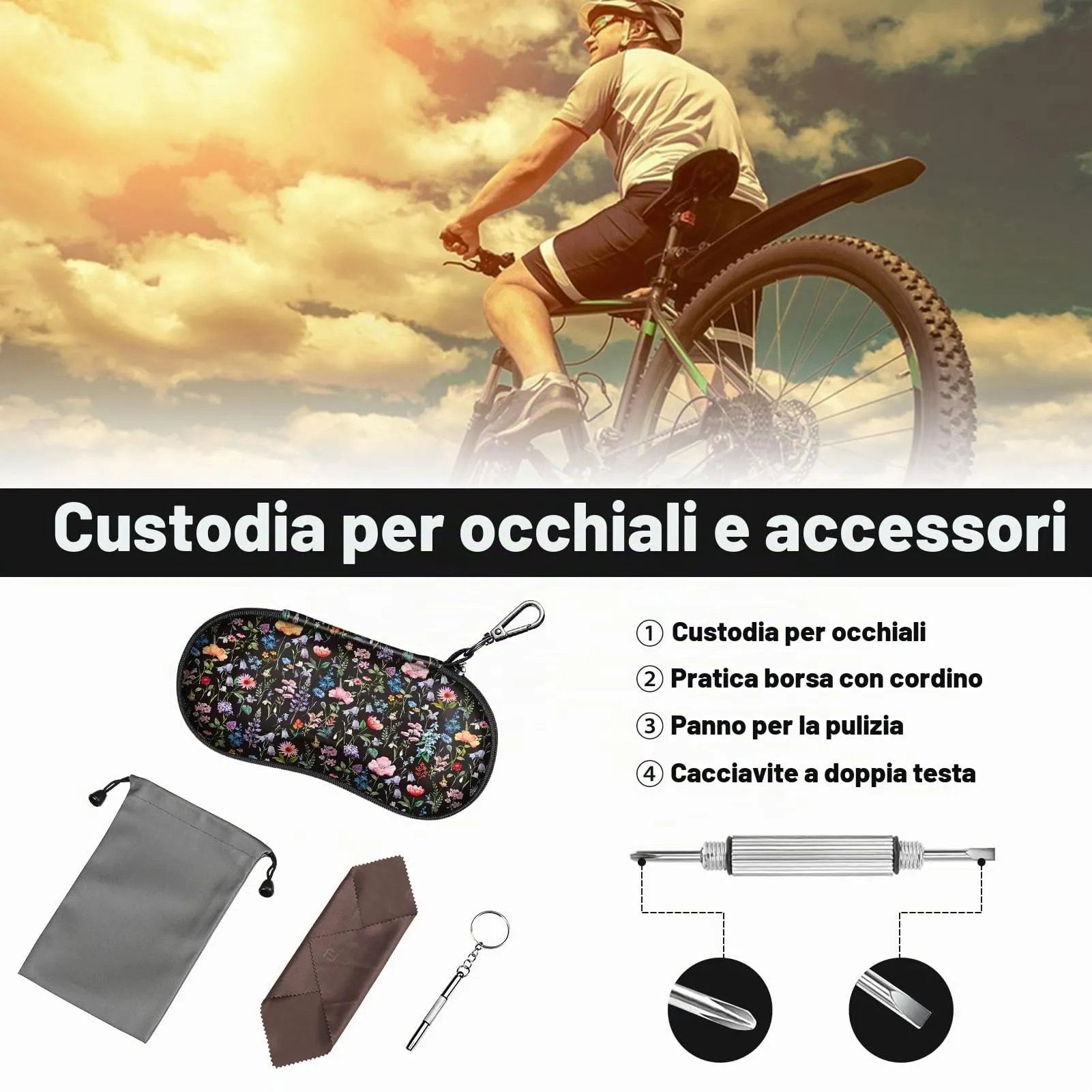 FINTIE Custodia Rigida per Occhiali da Sole e Vista, AGSB271SM - immagine 2