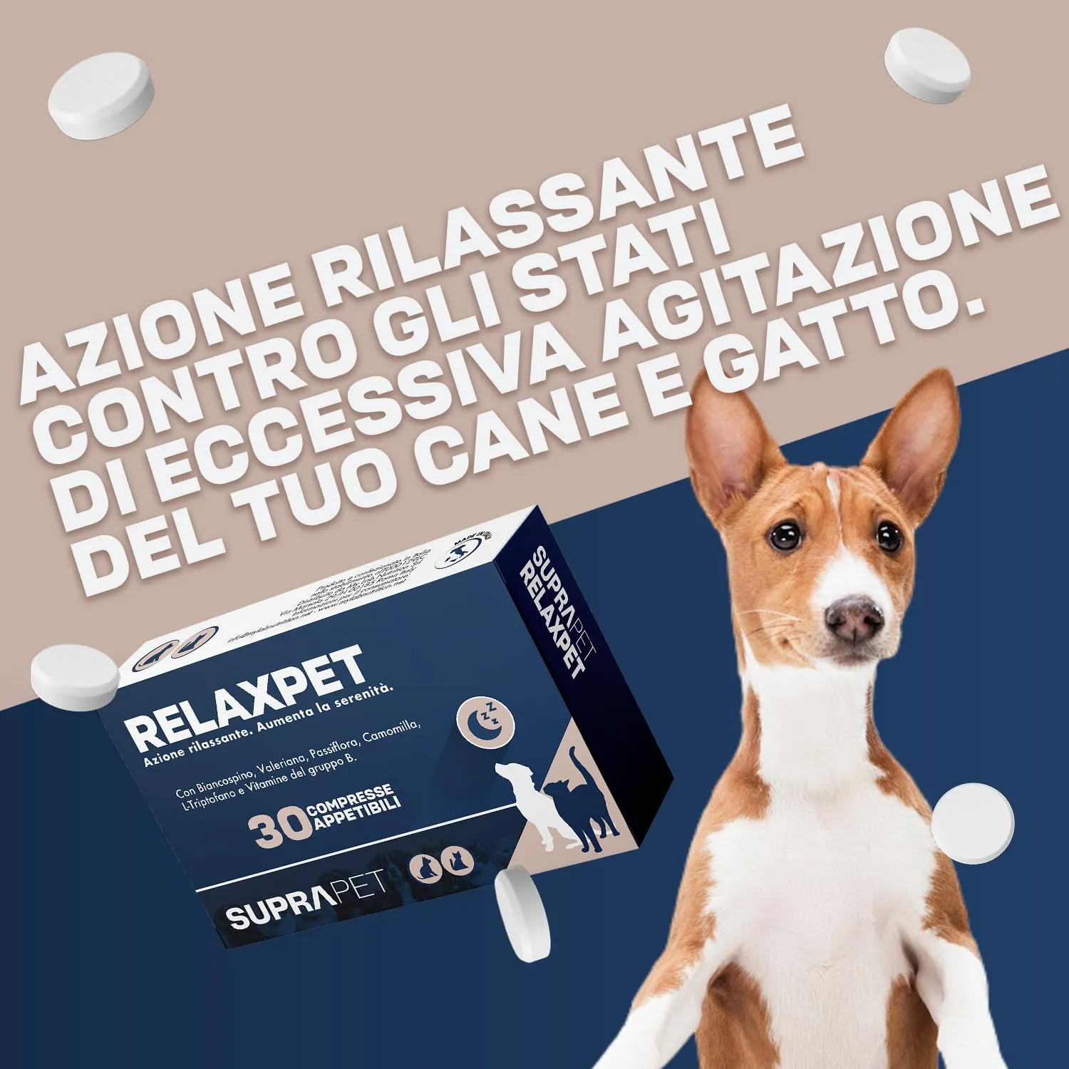 Suprapet Relax Calmante per Cani e Gatti, 30 compresse - immagine 2
