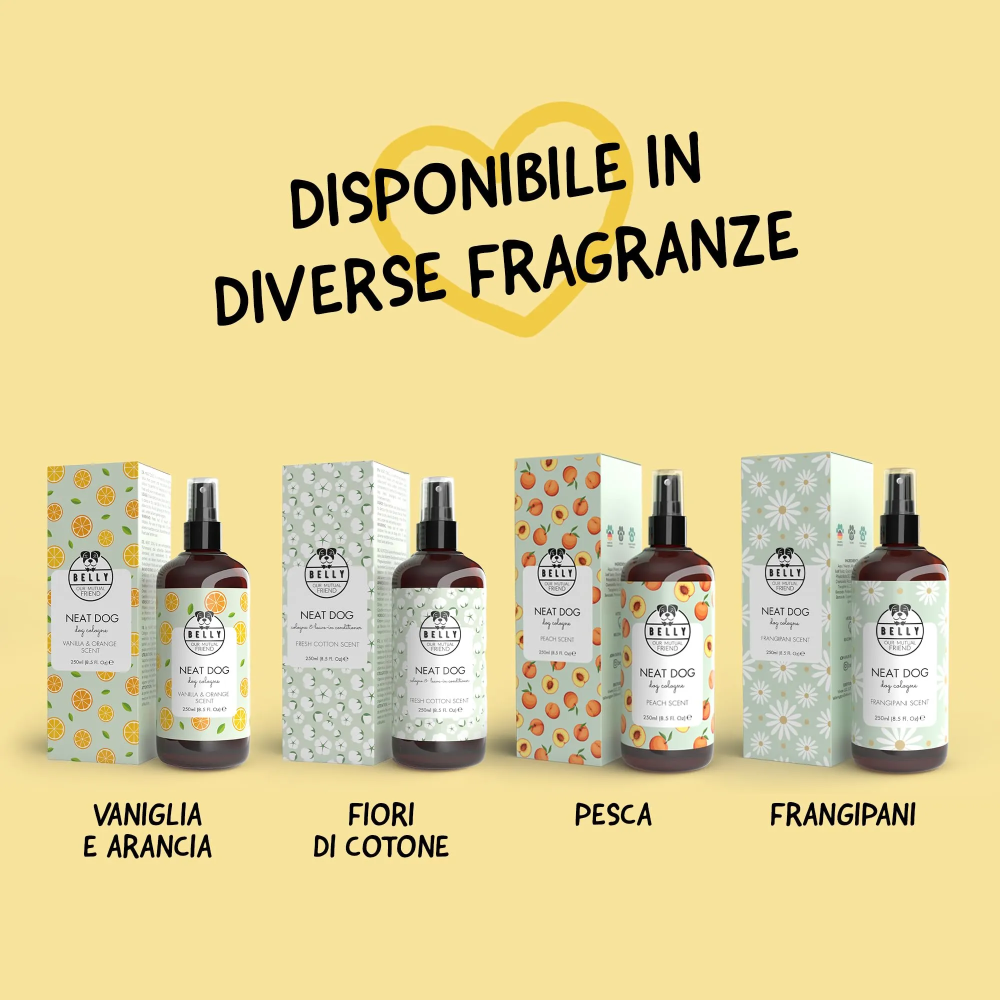 BELLY Profumo per Cani, Vaniglia e Arancia, Spray Deodorante Naturale e Vegan, 250 ml - immagine 8