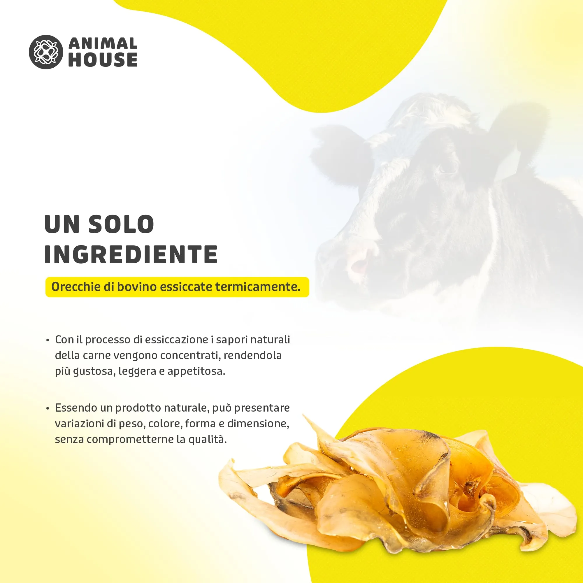 Animal House Snack Naturale BARF Orecchie Bovine, 500 g - immagine 6