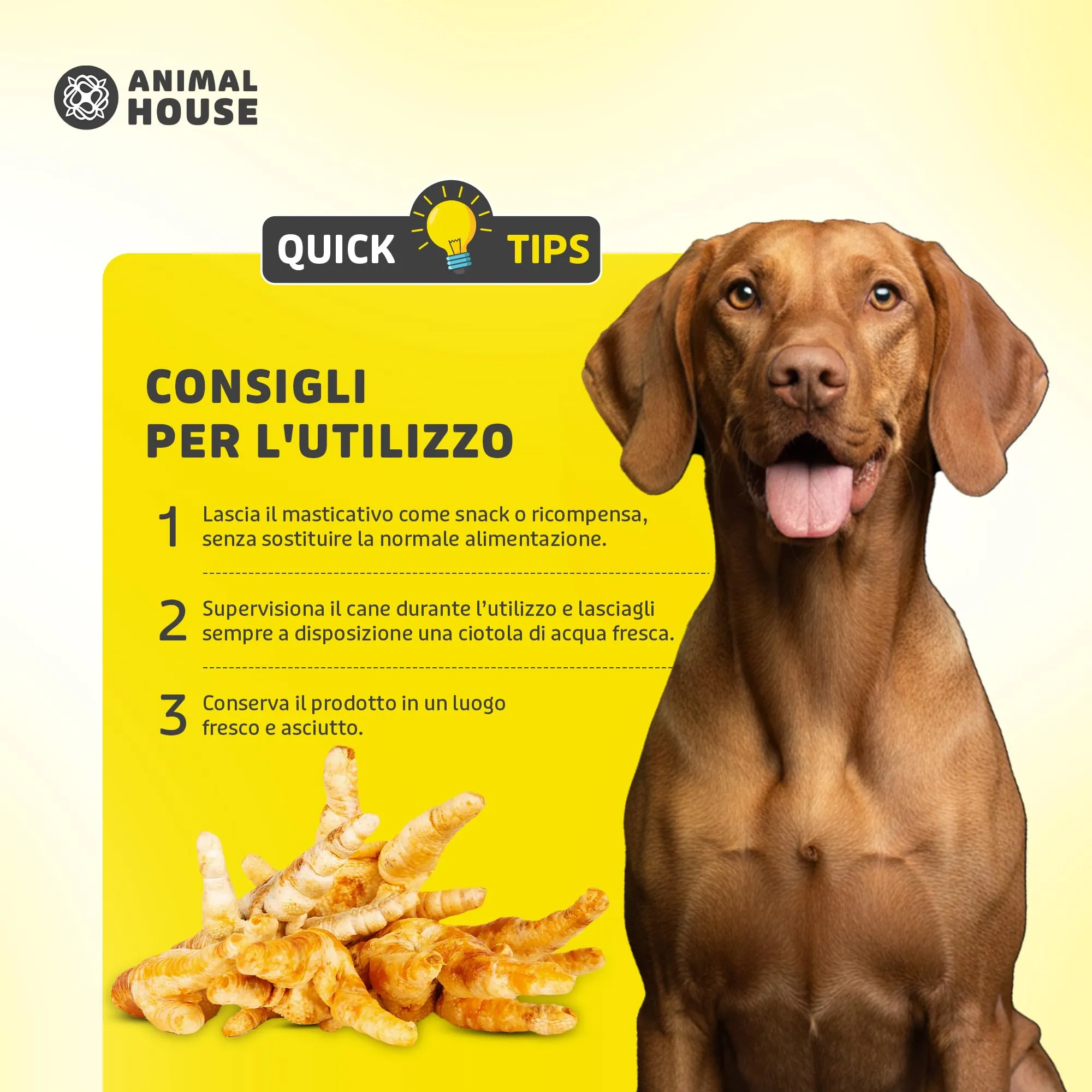 Animal House Snack Naturale per Cani BARF Zampe di Pollo, 500 g - immagine 4