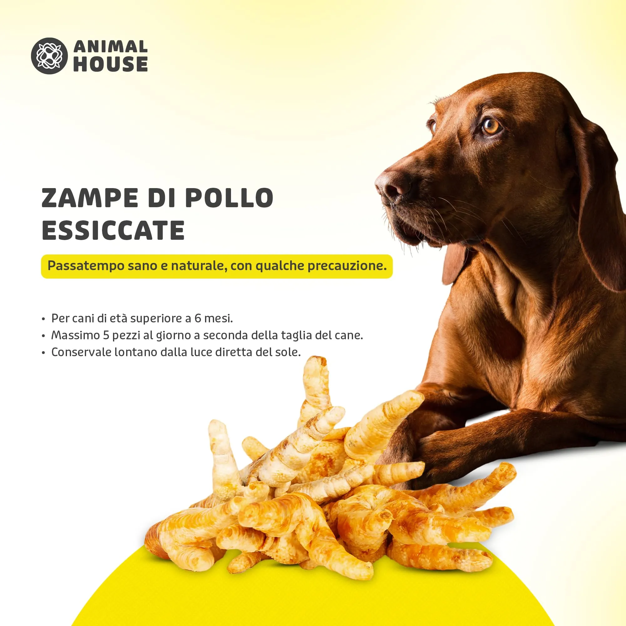 Animal House Snack Naturale per Cani BARF Zampe di Pollo, 500 g - immagine 5