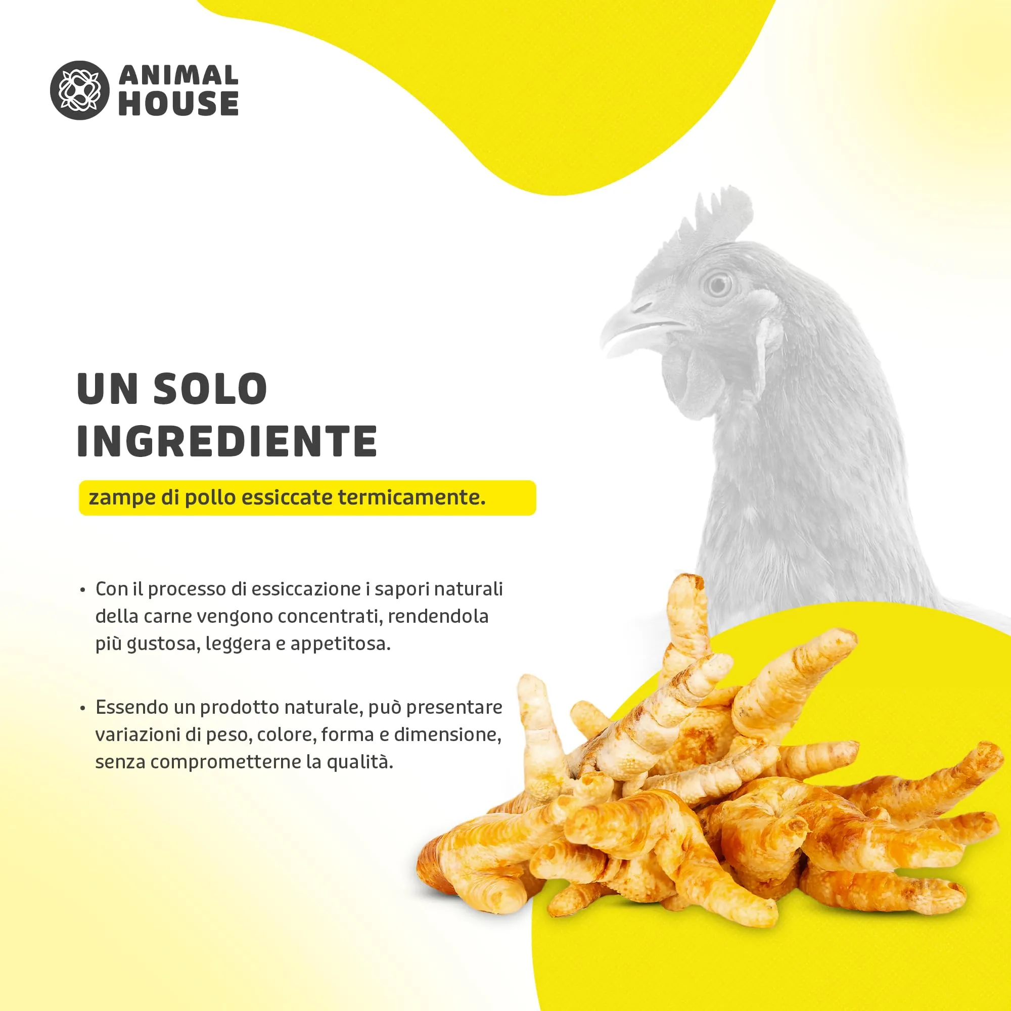 Animal House Snack Naturale per Cani BARF Zampe di Pollo, 500 g - immagine 6