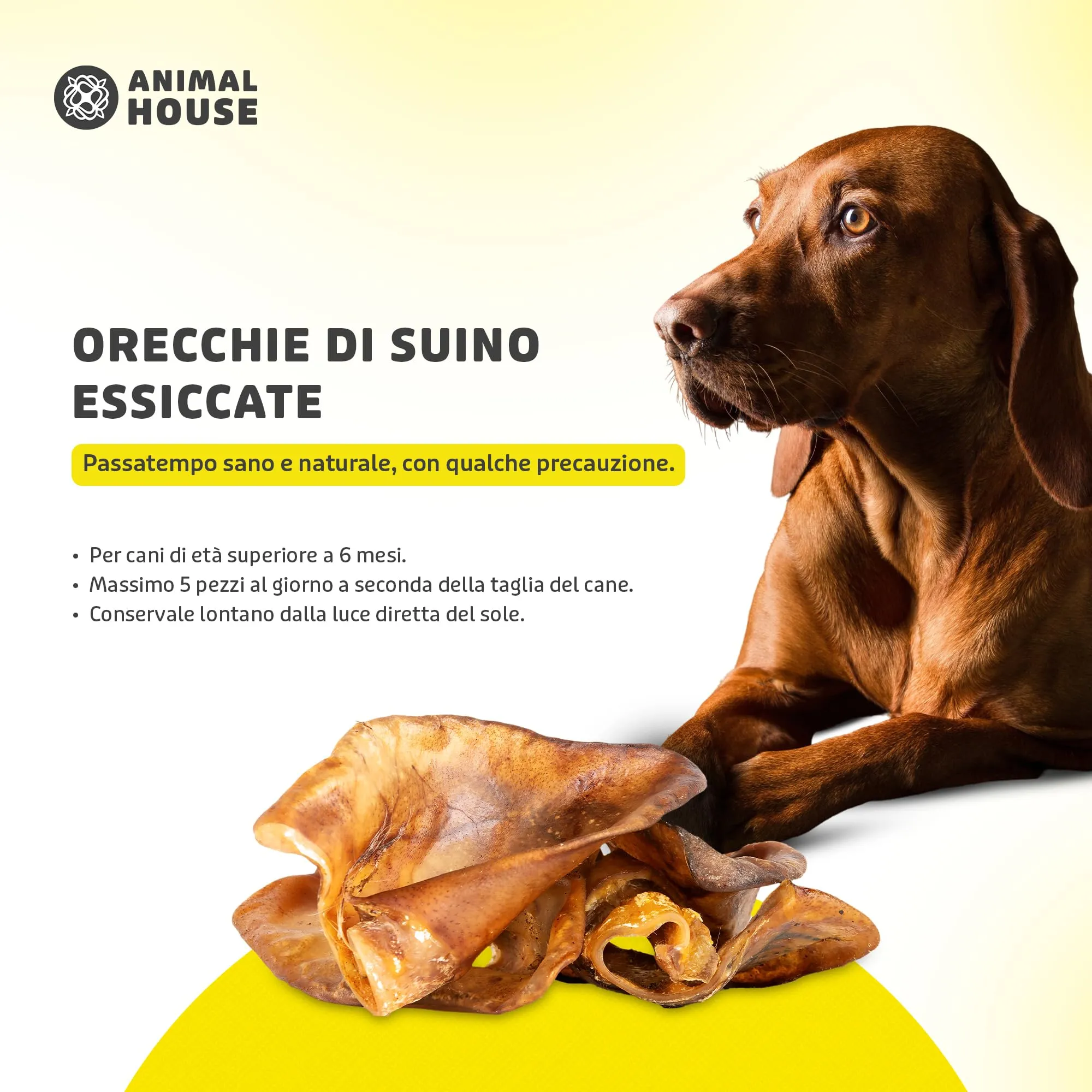 Animal House Snack Naturale per Cani BARF Orecchie Suine 500 g - immagine 5