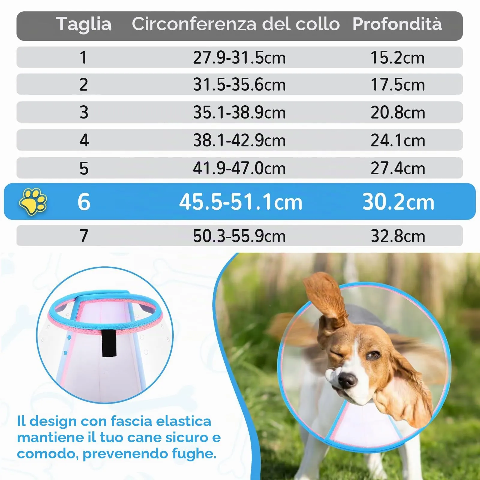 ICOYEA Collare Elisabettiano Morbido per Cani, Post-Operatorio, Rosa, Size 6 - immagine 5
