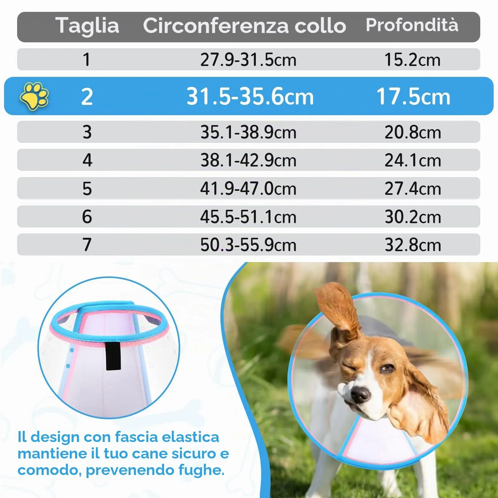 ICOYEA Collare Elisabettiano Morbido per Cani, Cono Post-Operatorio Anti-Leccamento e Anti-Morso, Rosa, Size 2 - immagine 5
