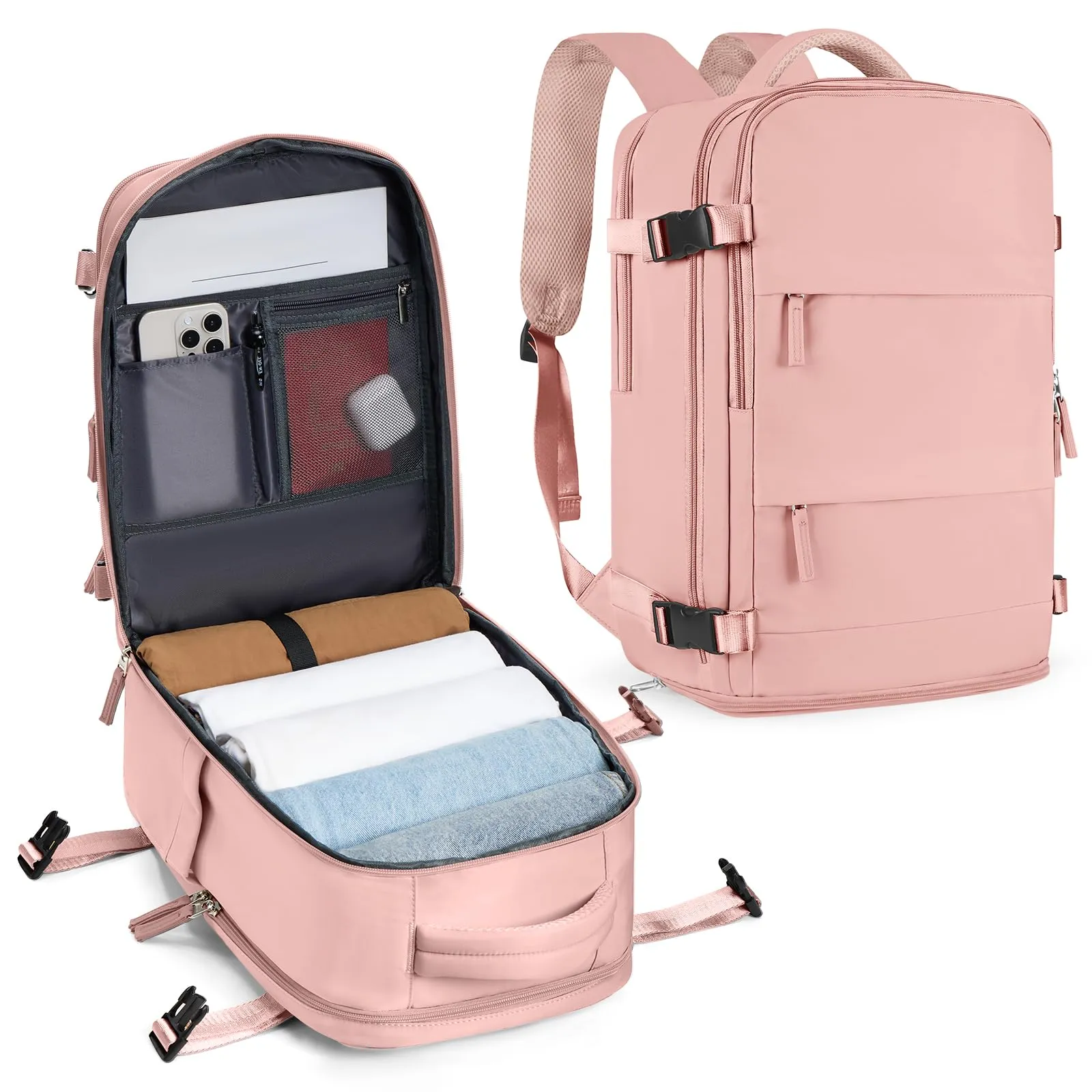 SZLX Zaino da Viaggio 40x30x20 per Ryanair e Wizzair, Impermeabile con Scomparto per Scarpe e Laptop 14 Pollici - immagine 1