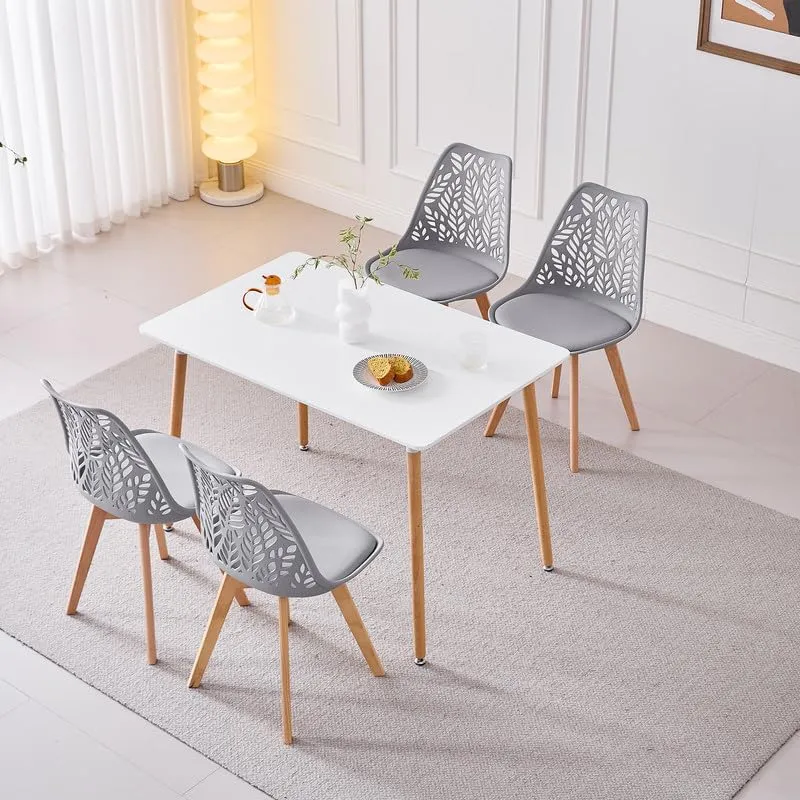 DEYARNA HOME Set di 6 Sedie da Pranzo Scandinave con Gambe in Legno, Grigio - immagine 9