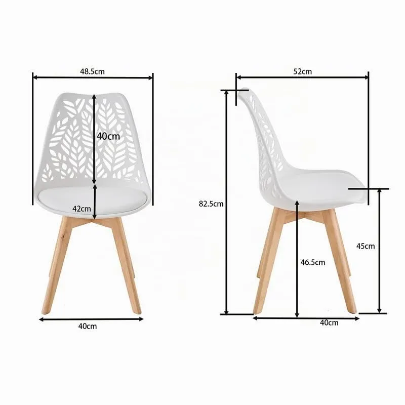 DEYARNA HOME Set di 6 Sedie da Pranzo Scandinave con Gambe in Legno, Bianco - immagine 2