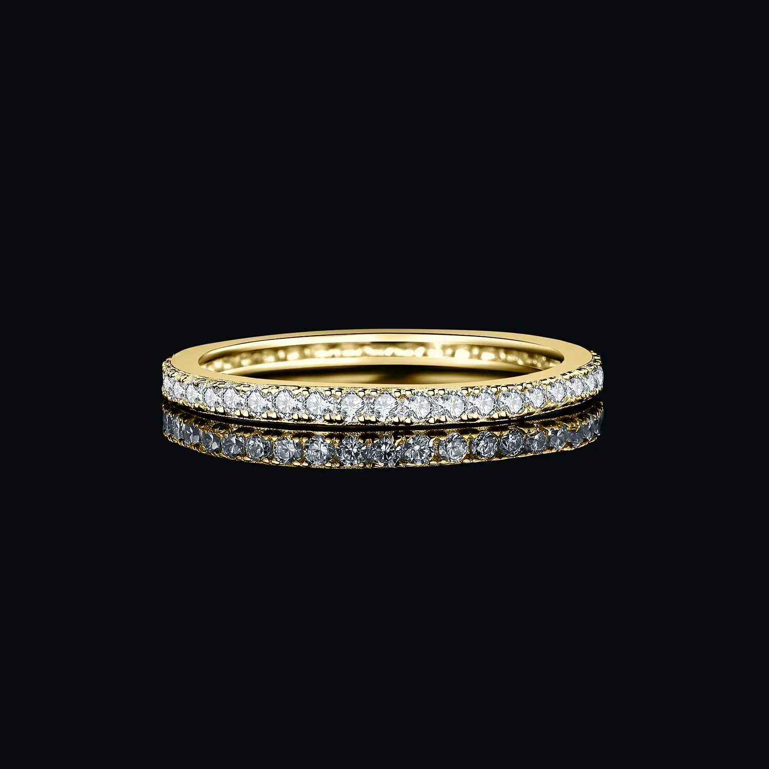 JewelryPalace Anello Eternity Donna placcato oro giallo 14K con Cubica Zirconia, Taglio Rotondo, Misura 7 - immagine 3
