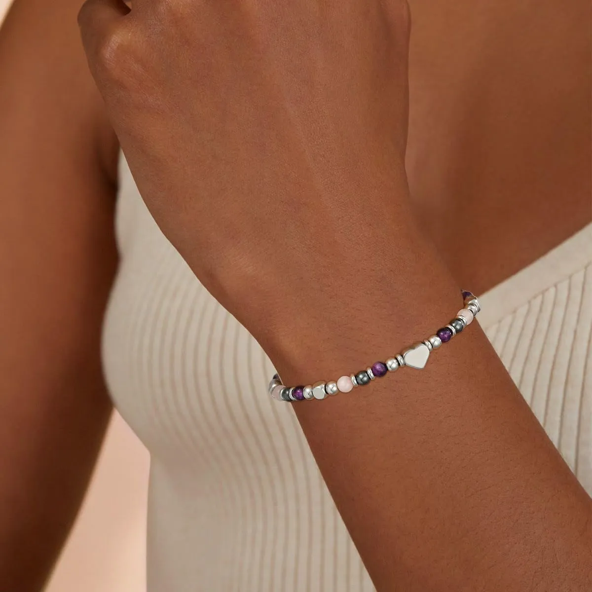 Aretas Bracciale in Ametista, Ematite e Quarzo Rosa per Donna - immagine 2