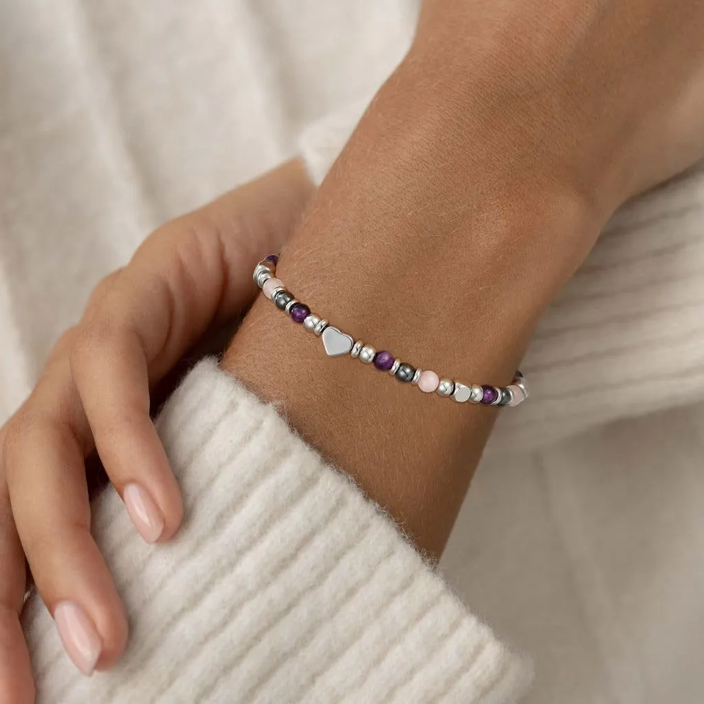 Aretas Bracciale in Ametista, Ematite e Quarzo Rosa per Donna - immagine 3