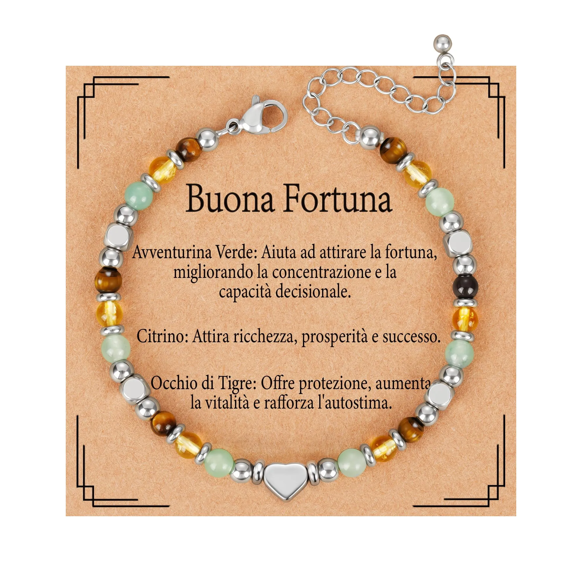 Aretas Bracciale in Avventurina Verde, Citrino e Occhio di Tigre per Donna - immagine 1
