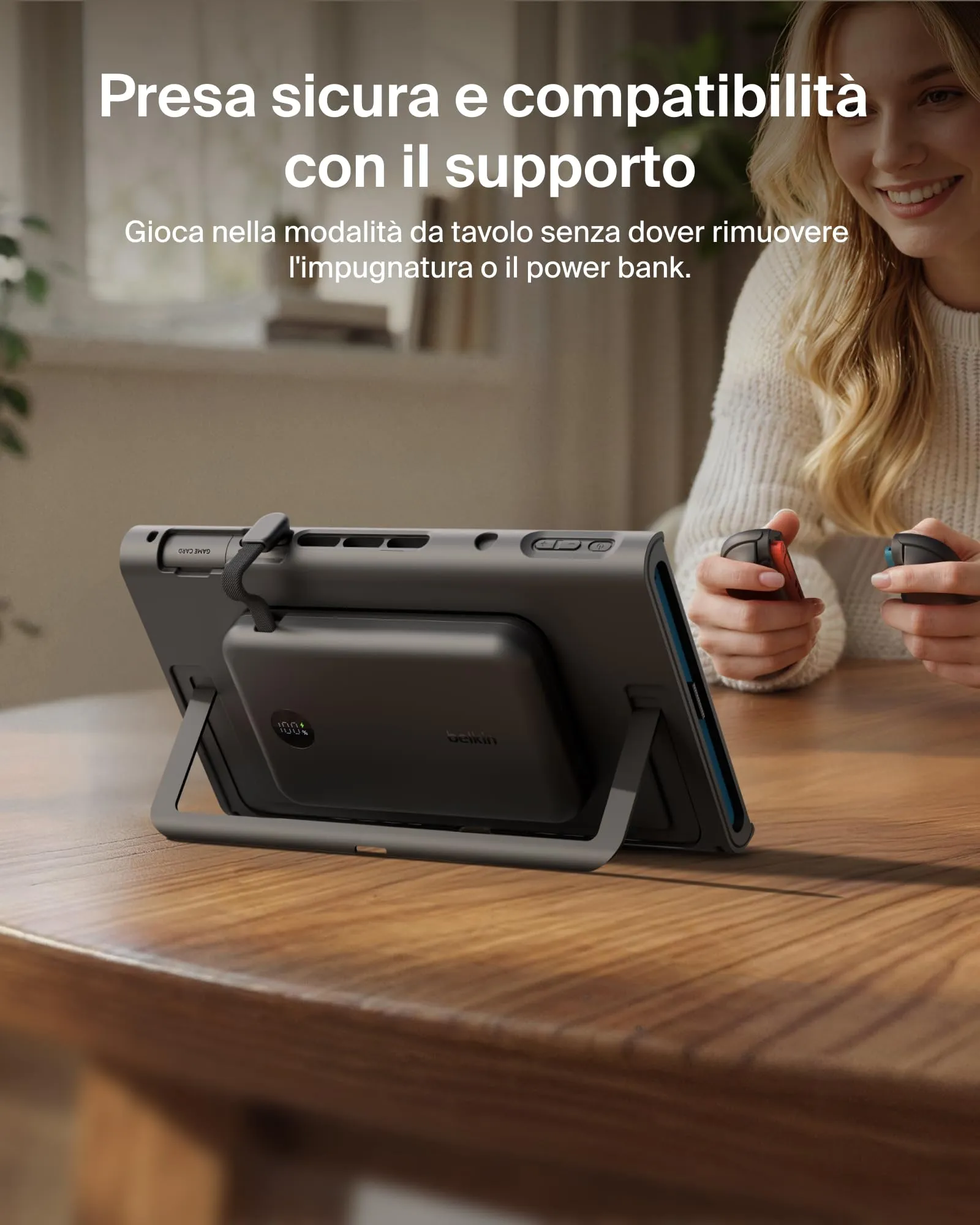 Belkin Gaming Grip and Power Bank 10K for Nintendo Switch 2, Nero - immagine 10