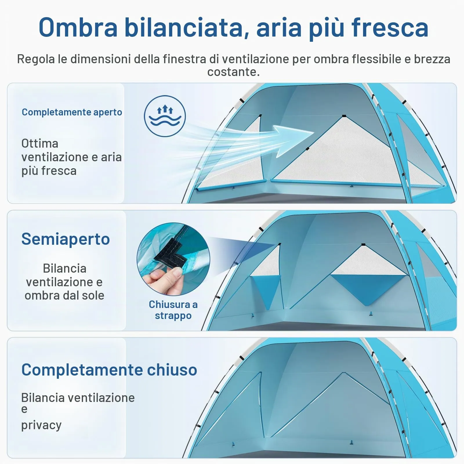 Wolfwise Tenda da spiaggia con protezione UV per 3-4 persone - immagine 4