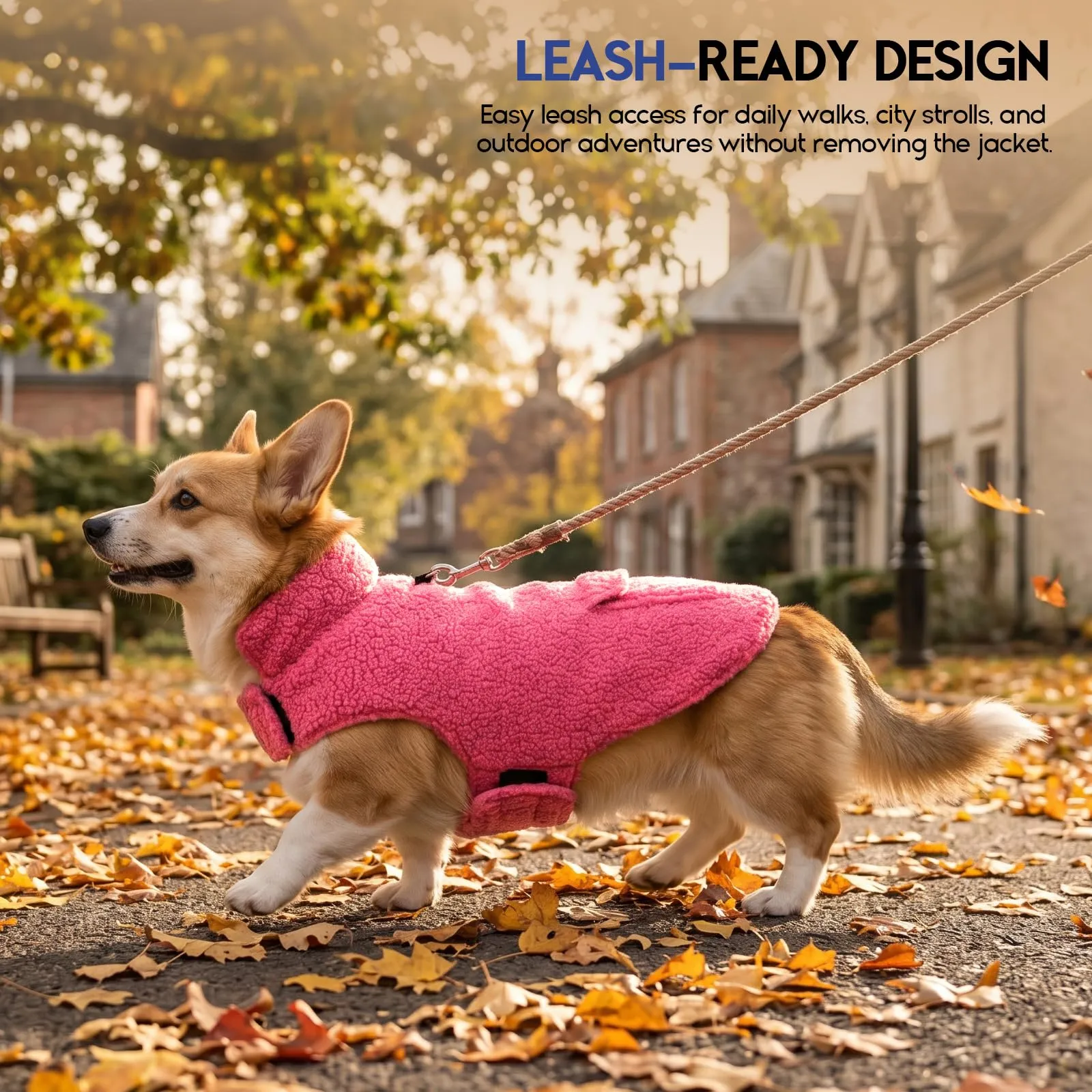 ASENKU Cappotto Cane Invernale Impermeabile Reversibile, Taglia L, Fucsia - immagine 3