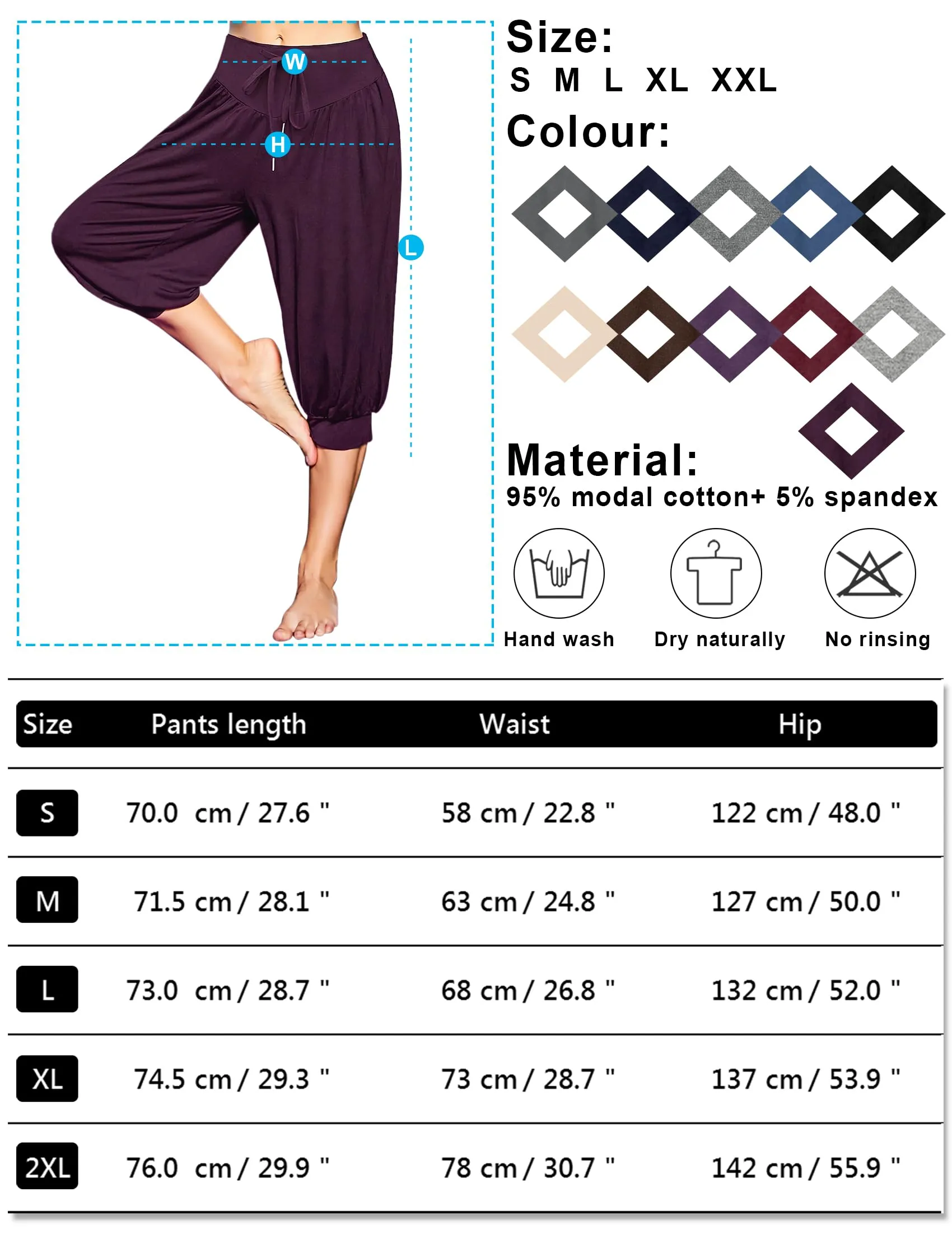 Terecey Pantaloni Yoga Donna in Modale Vita Alta Fitness Relax - immagine 6