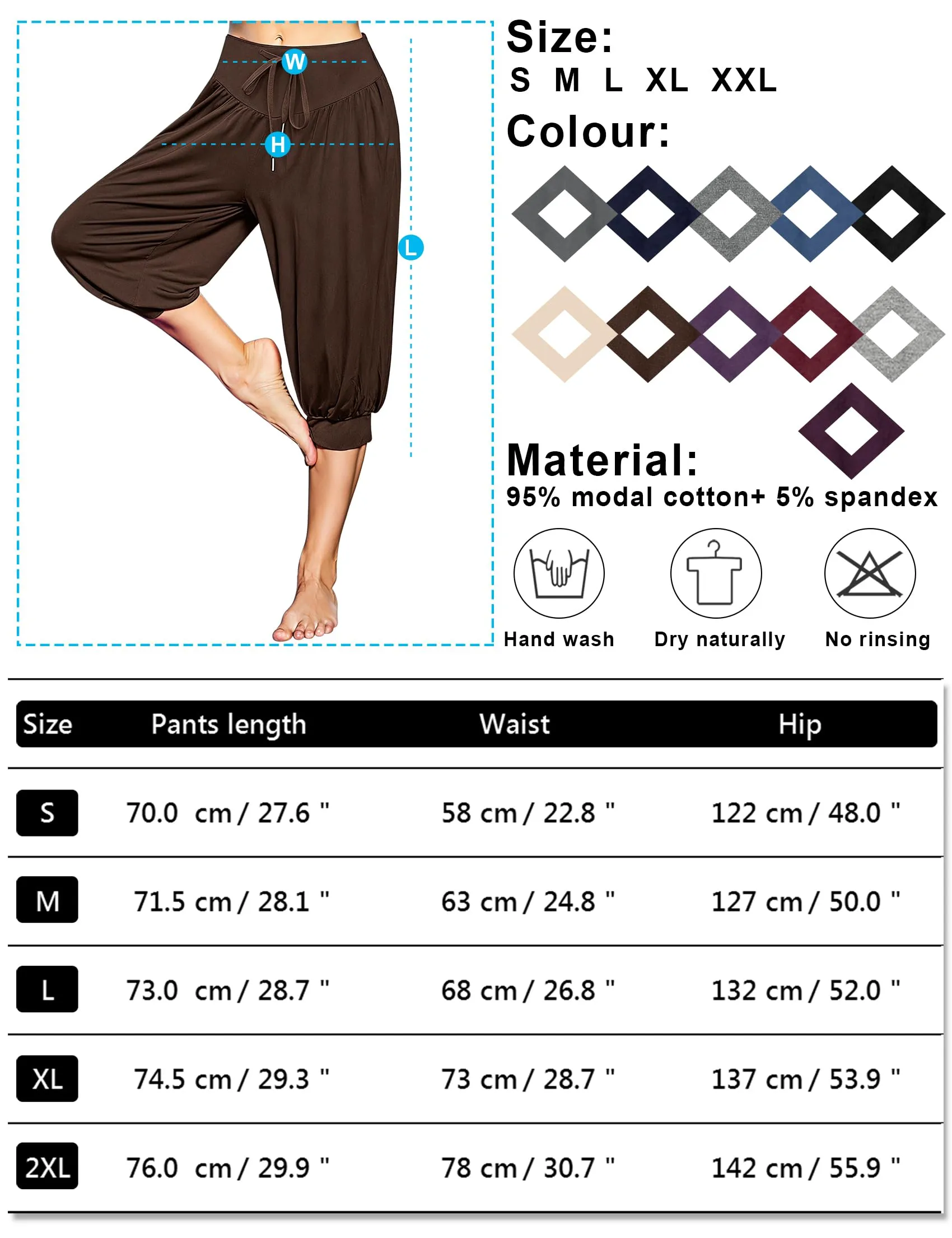 Terecey Pantaloni Yoga Donna in Modale Vita Alta Fitness Relax - immagine 6