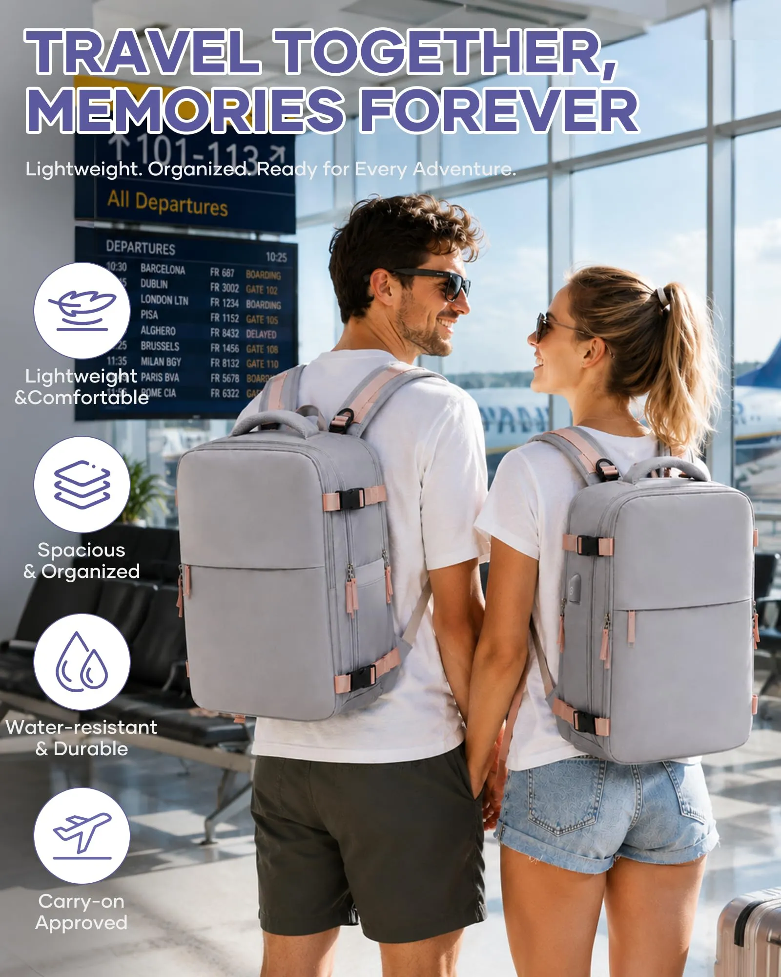 BJLFS Zaino da Viaggio Ryanair 40x30x20 Sottovuoto con Pompa - immagine 2