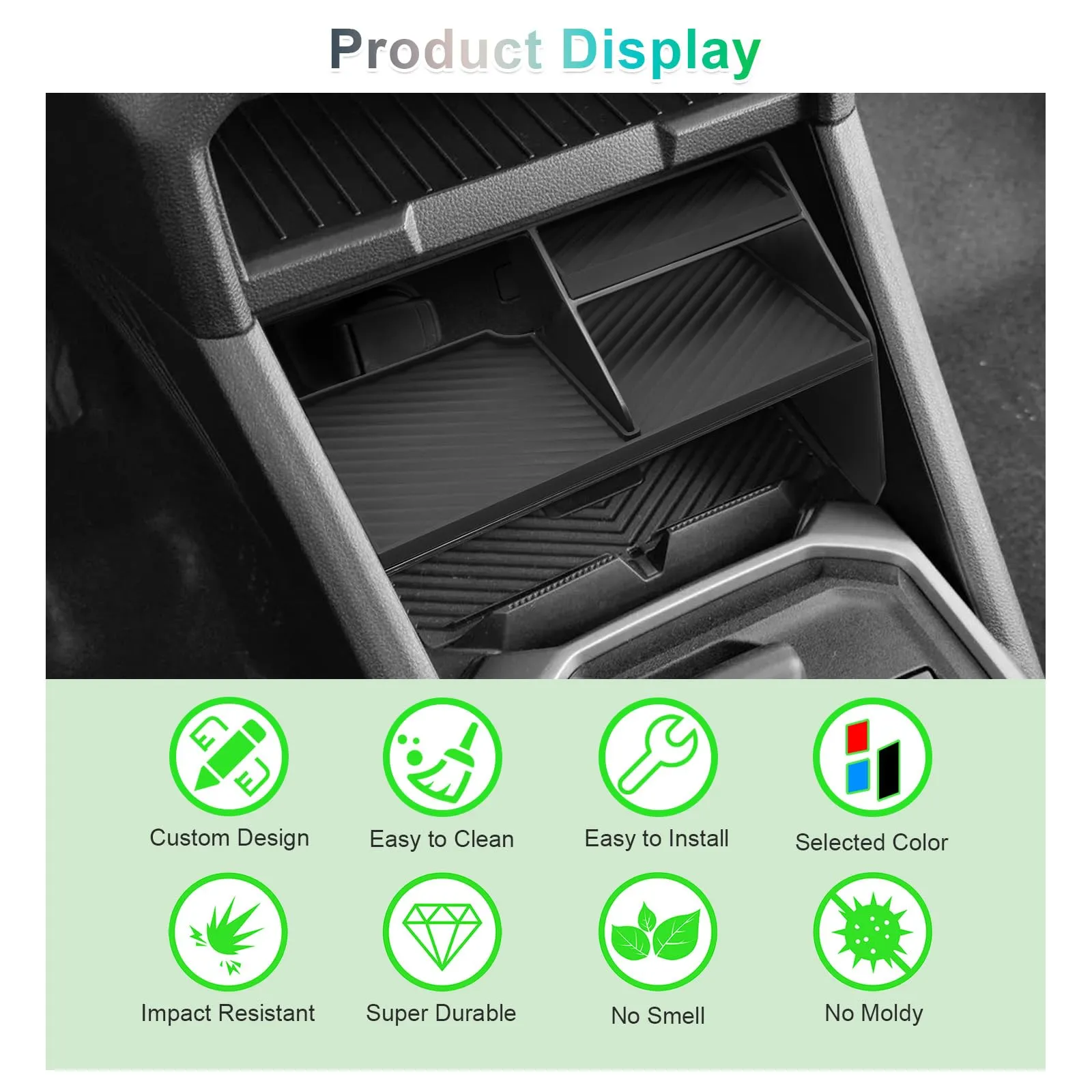 GAFAT Dacia Duster 3 2024-2027 Console Centrale Portaoggetti con 3 Scomparti e Tappetino in Silicone - immagine 5