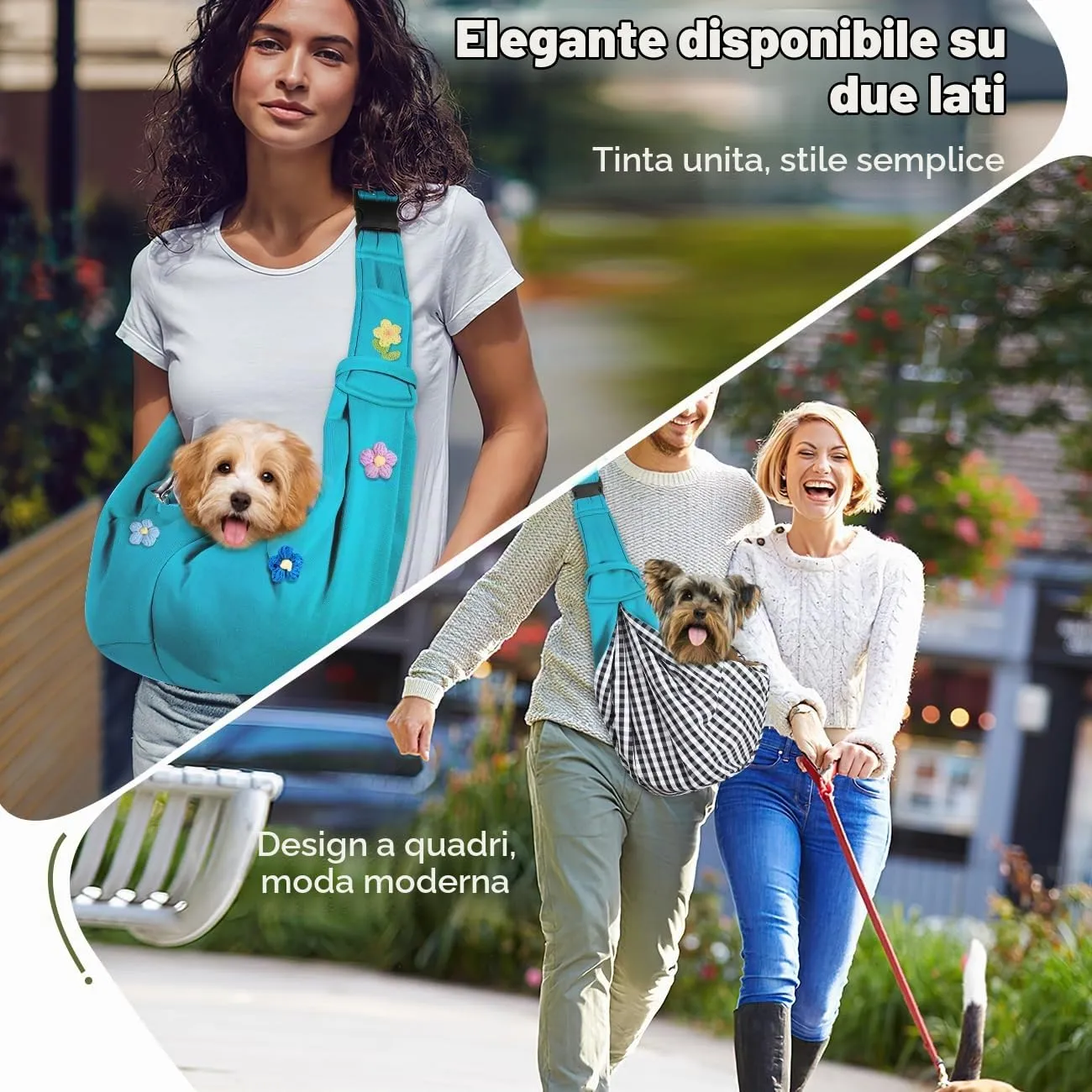 Pawaboo Trasportino per Cane Piccolo, 3-10 Libbre, Fiori Blu - immagine 5