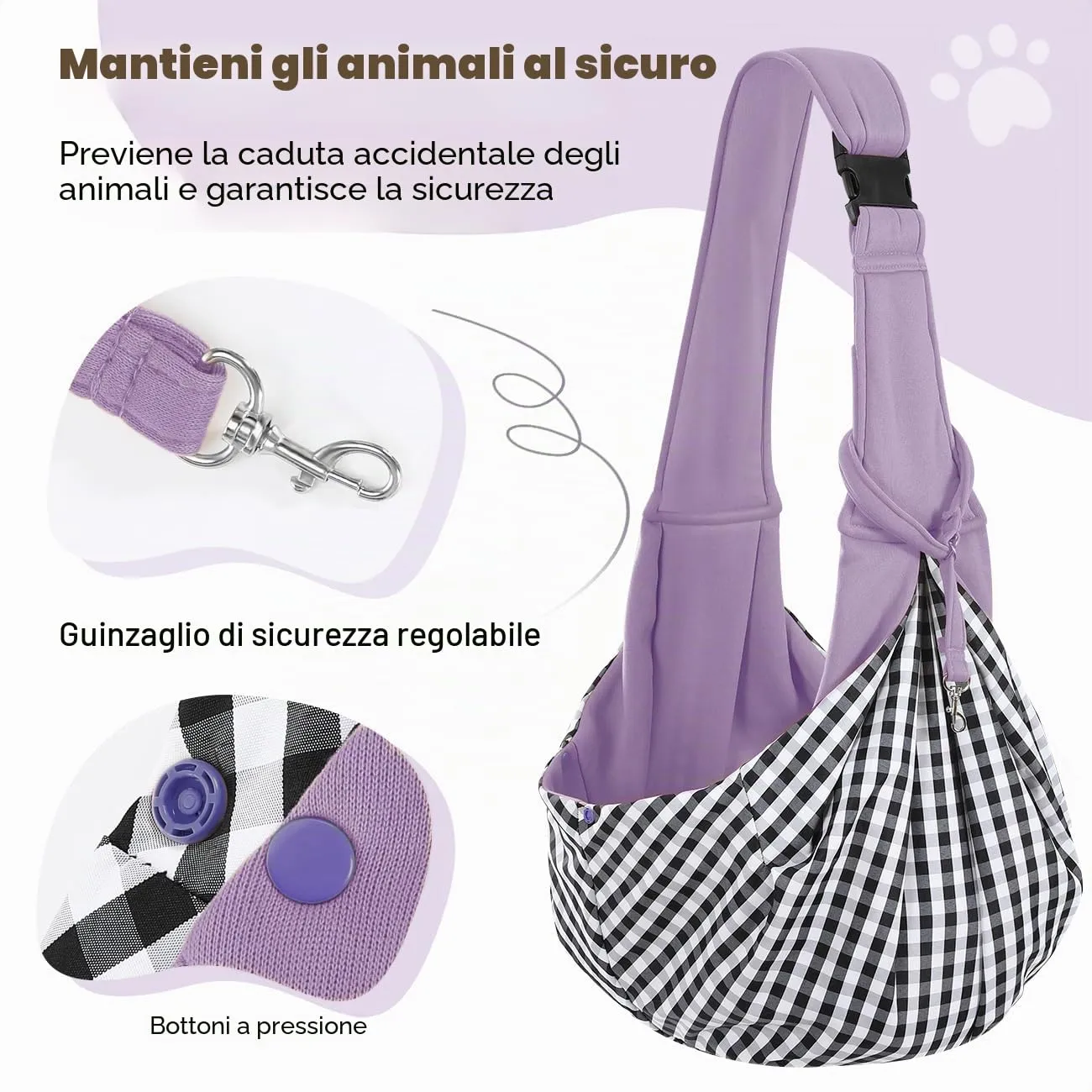 Pawaboo Trasportino per Cane Piccolo, 3-10 Libbre, Viola - immagine 4