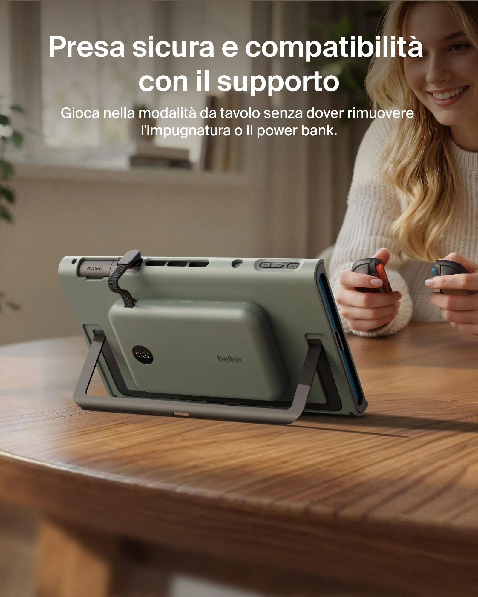 Belkin Gaming Grip and 10K Power Bank for Nintendo Switch 2, Green - immagine 9