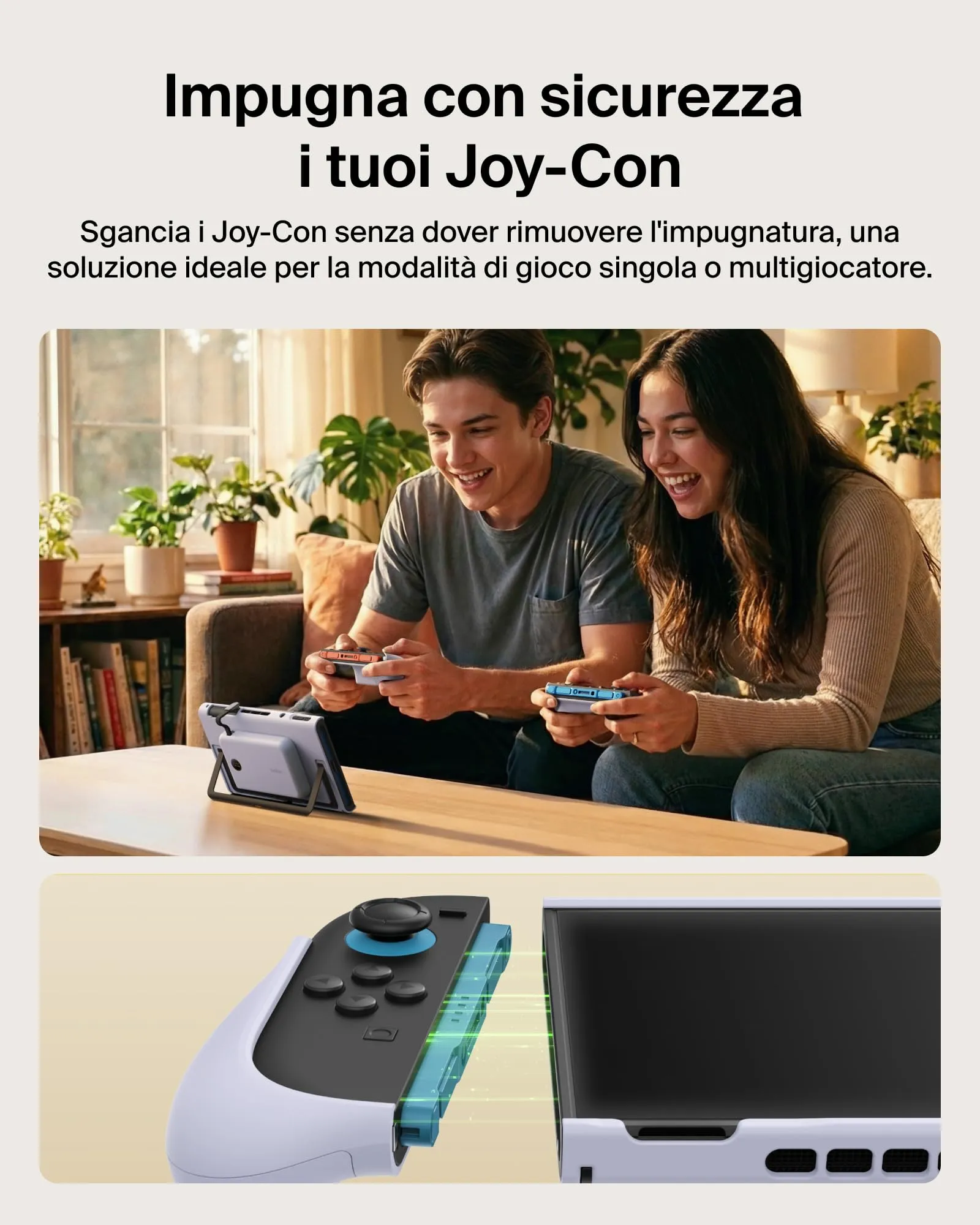 Belkin Gaming Grip e Power Bank 10K per Nintendo Switch 2, Viola - immagine 6