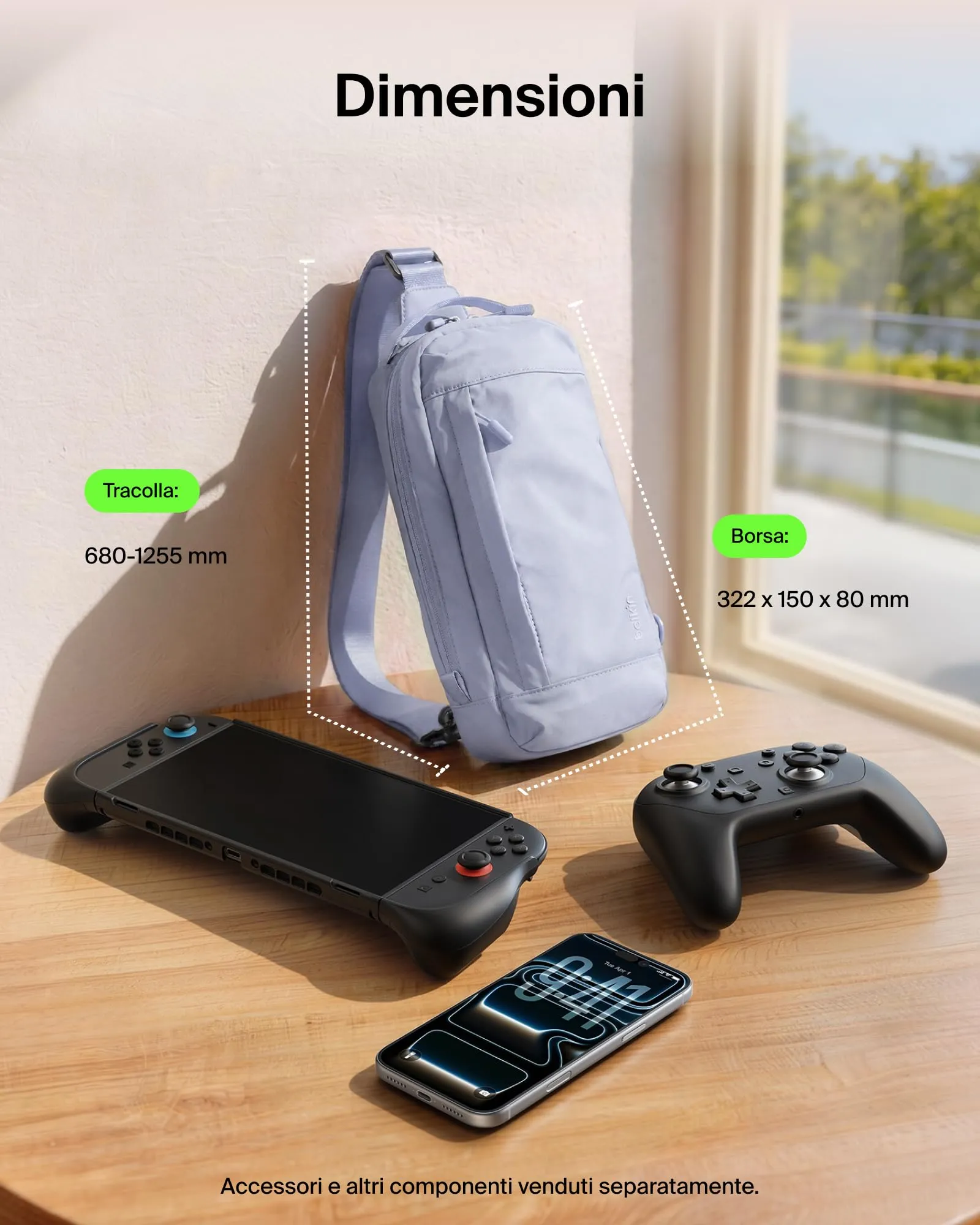 Belkin Borsa Protettiva da Viaggio per Nintendo Switch 2 - Viola - immagine 5