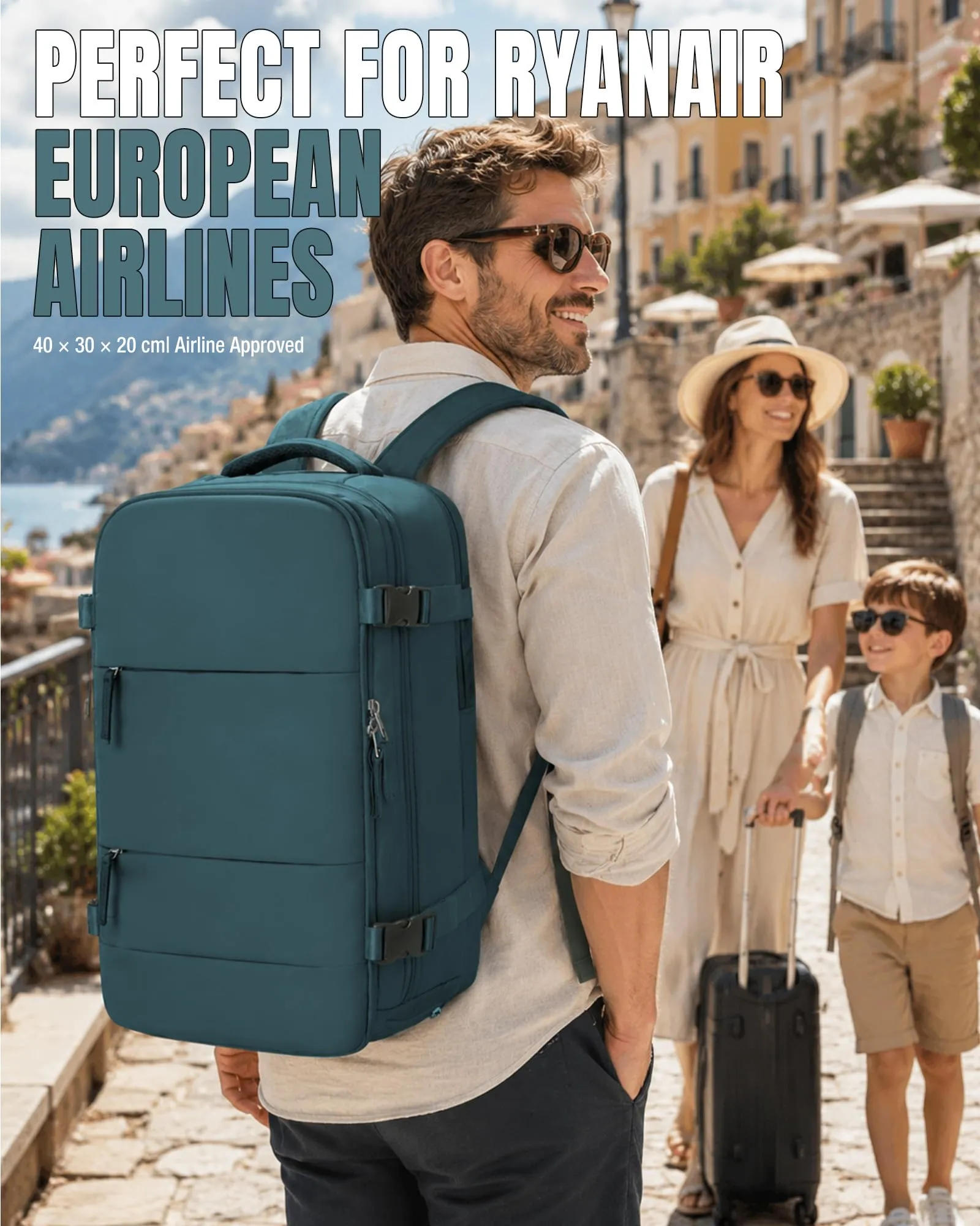 BJLFS Zaino da Viaggio Sottovuoto con Pompa 40x30x20 Impermeabile per Ryanair, Wizzair, Easyjet - immagine 7
