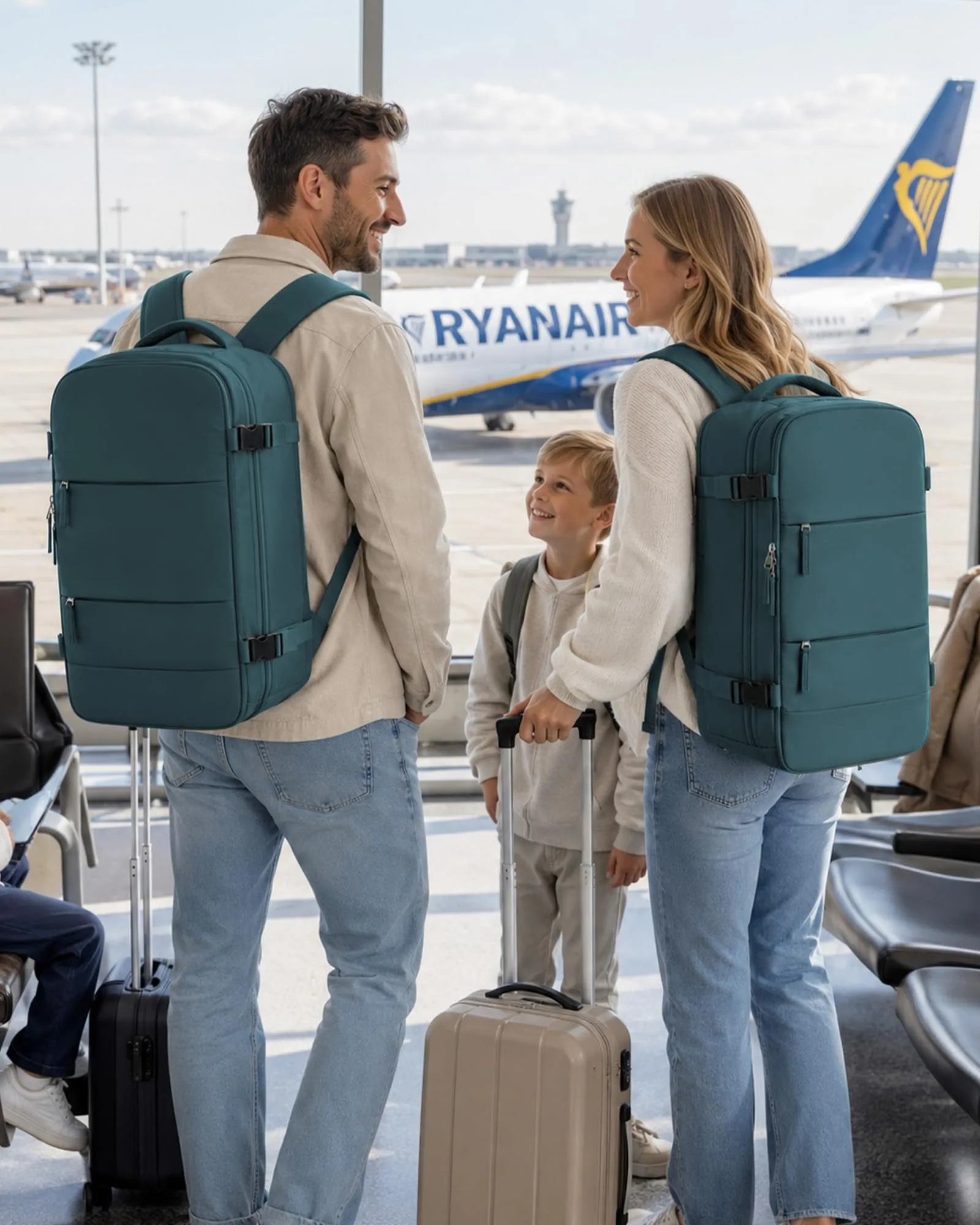 BJLFS Zaino da Viaggio Sottovuoto con Pompa 40x30x20 Impermeabile per Ryanair, Wizzair, Easyjet - immagine 8