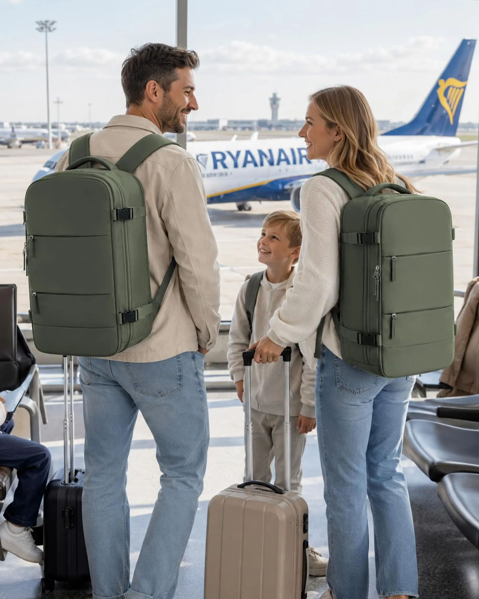 BJLFS Zaino da Viaggio Sottovuoto con Pompa 40x30x20 cm Impermeabile per Ryanair Wizzair Easyjet - immagine 8