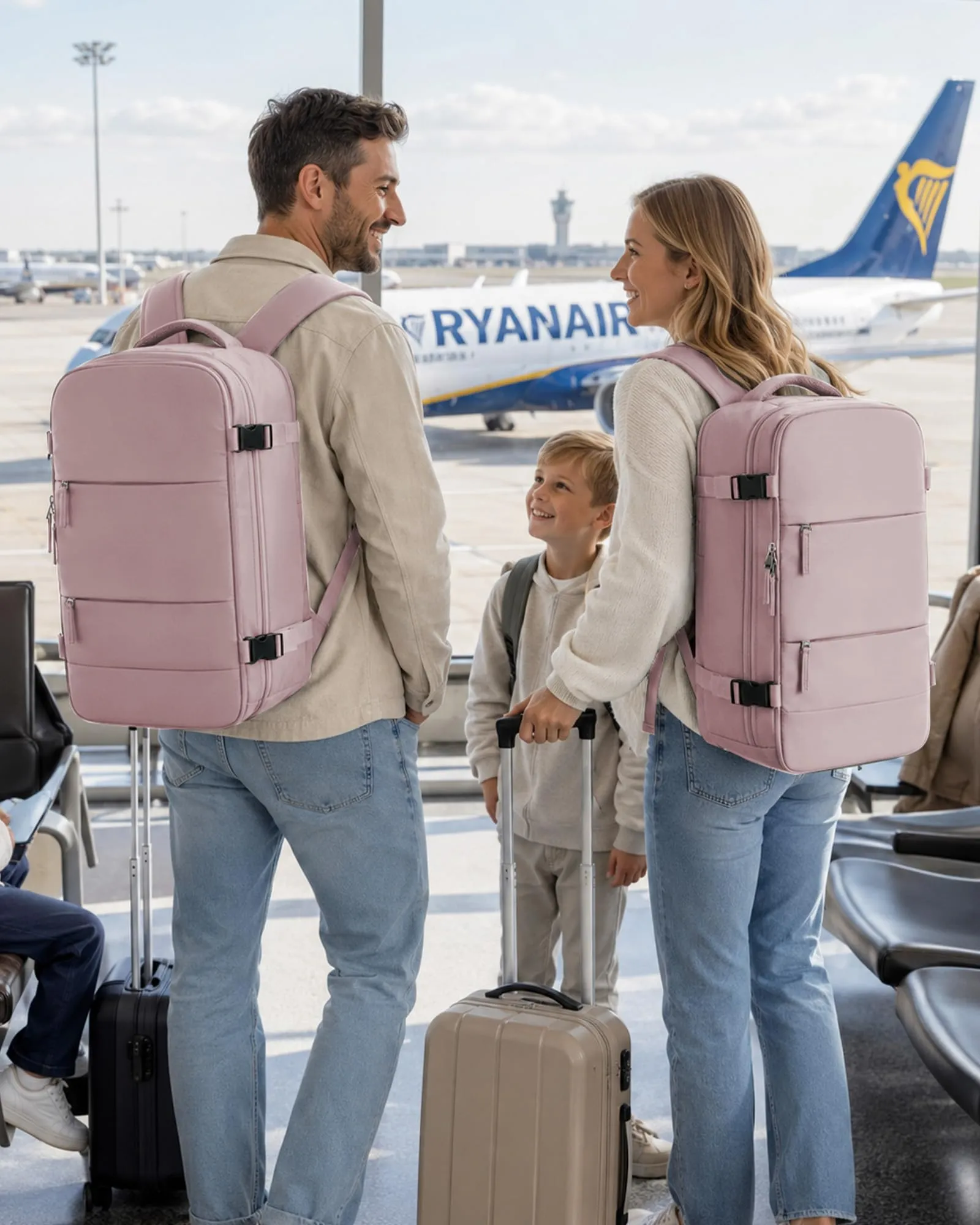 BJLFS Zaino da Viaggio Sottovuoto con Pompa, 40x30x20 cm, Impermeabile per Ryanair, Wizzair, Easyjet, Donna - immagine 9