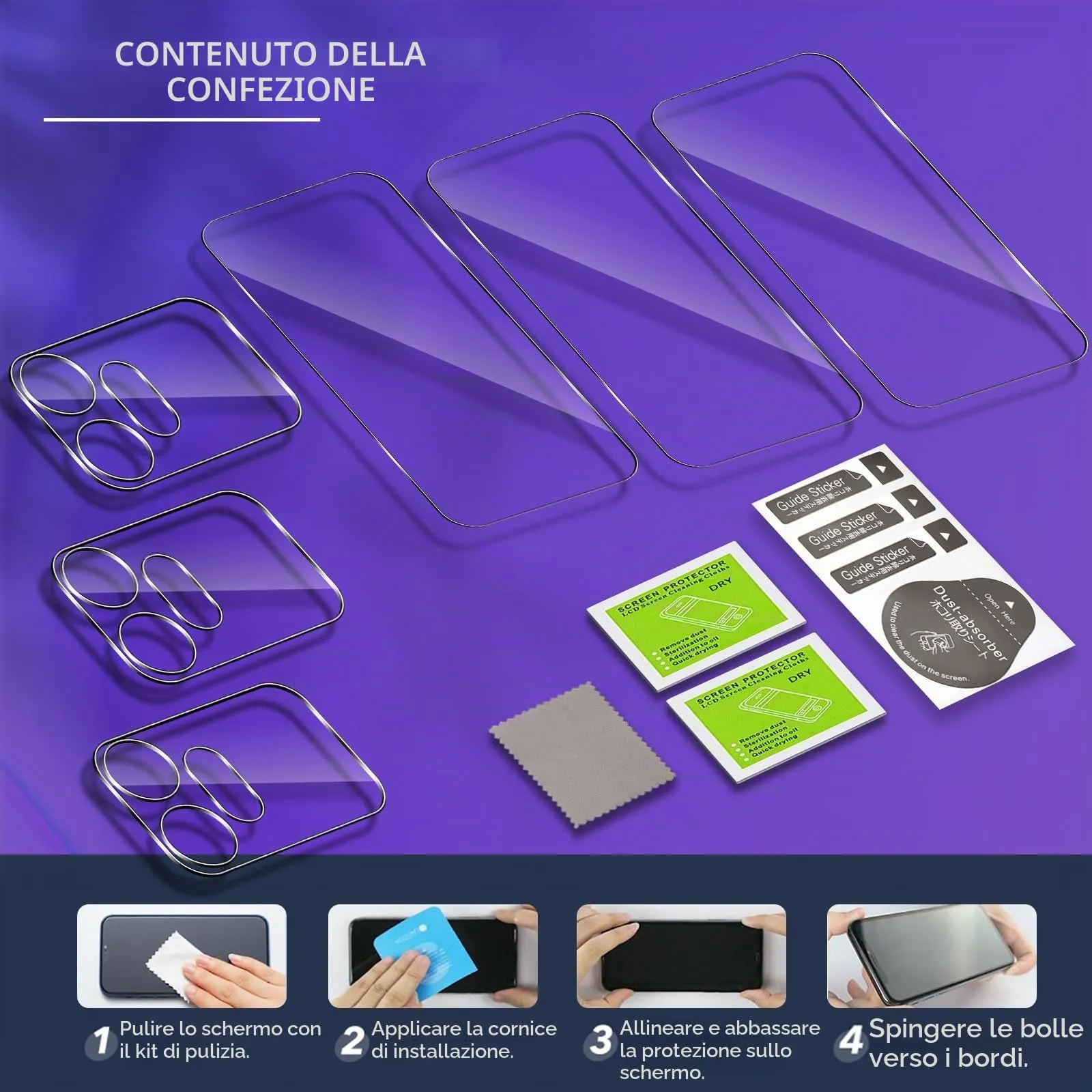 ELYCO Vetro Temperato per Honor 600, 3+3 Pezzi - immagine 8