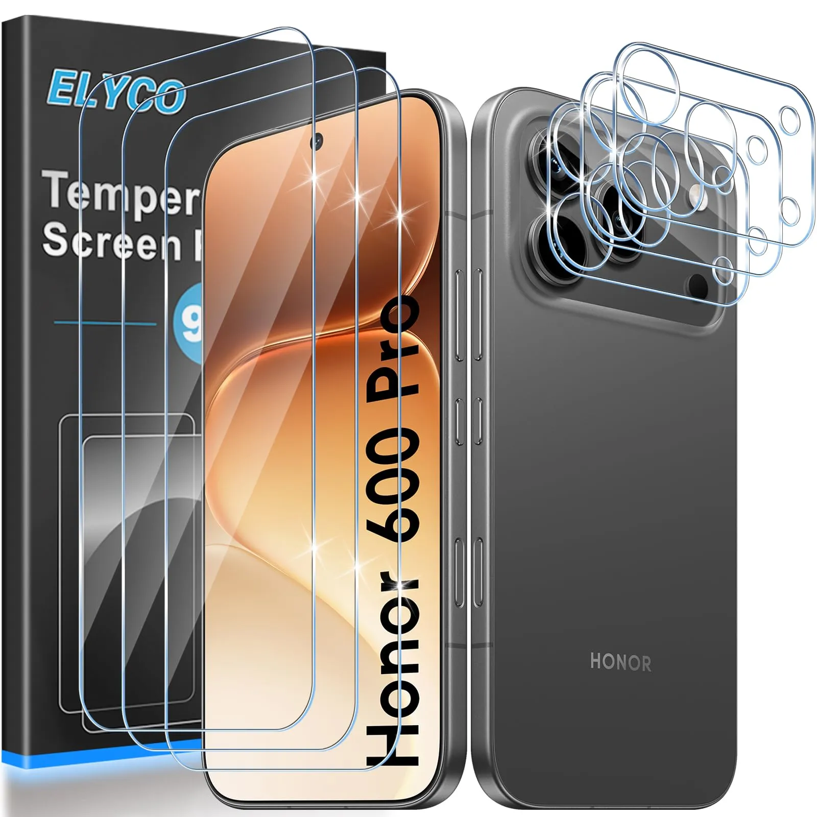 ELYCO Vetro Temperato per Honor 600 Pro, 3+3 Pezzi - immagine 1