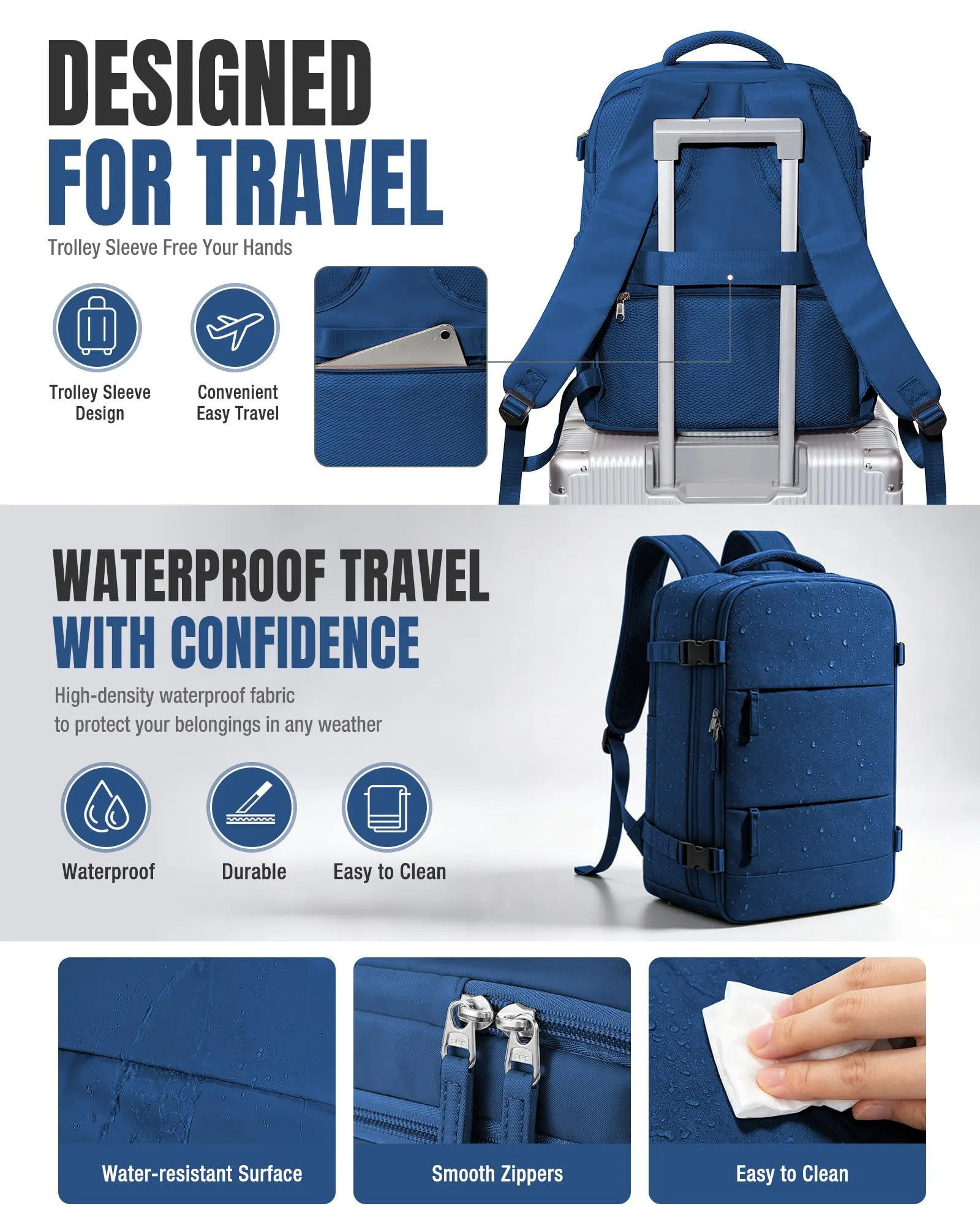 BJLFS Zaino da Viaggio Ryanair 40x30x20 Sottovuoto con Pompa - immagine 6