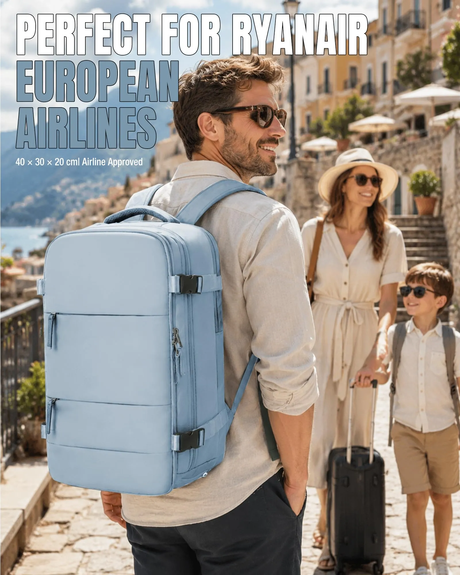 BJLFS Zaino Ryanair 40x30x20 Sottovuoto con Pompa da Viaggio Aereo - immagine 7