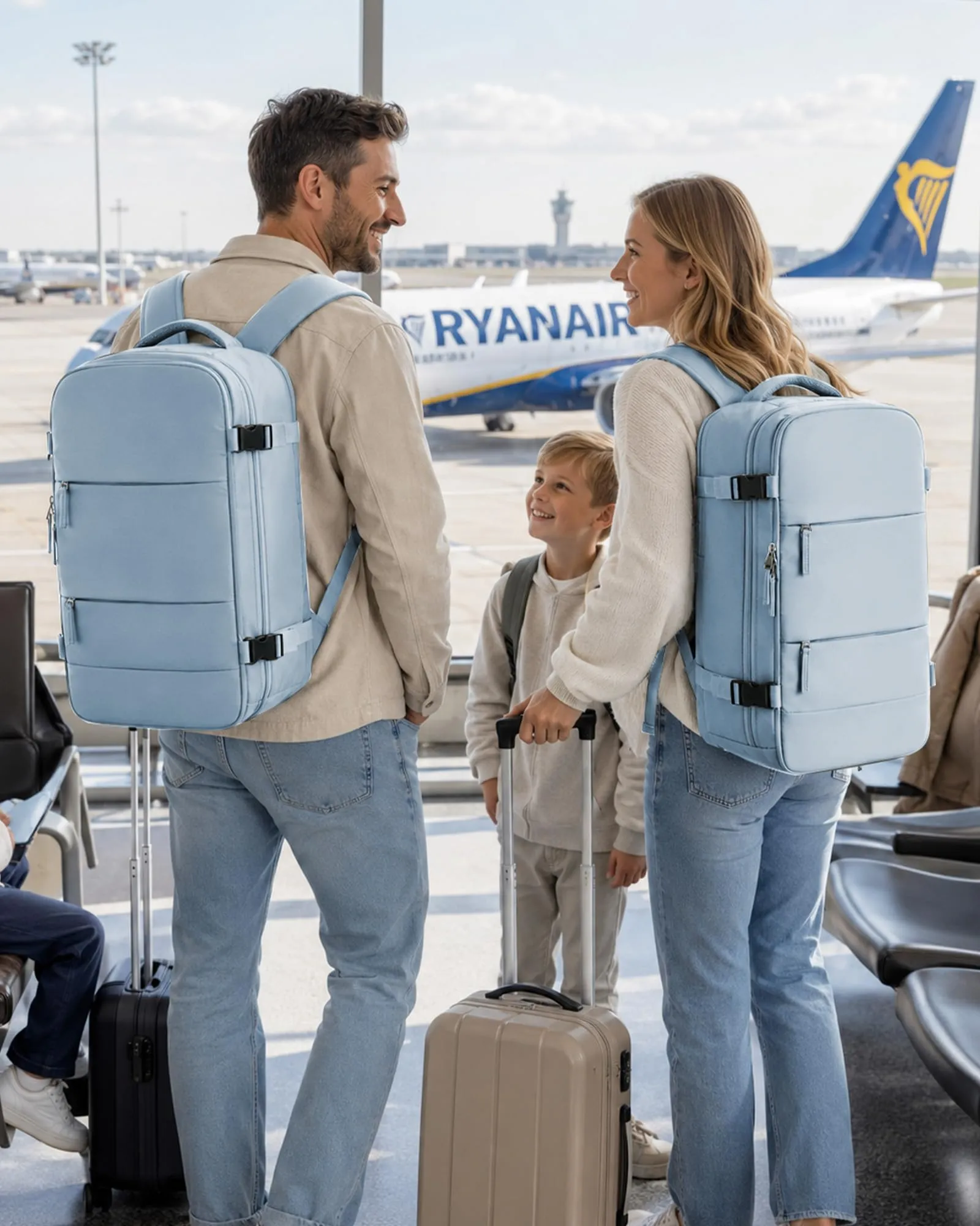 BJLFS Zaino Ryanair 40x30x20 Sottovuoto con Pompa da Viaggio Aereo - immagine 9