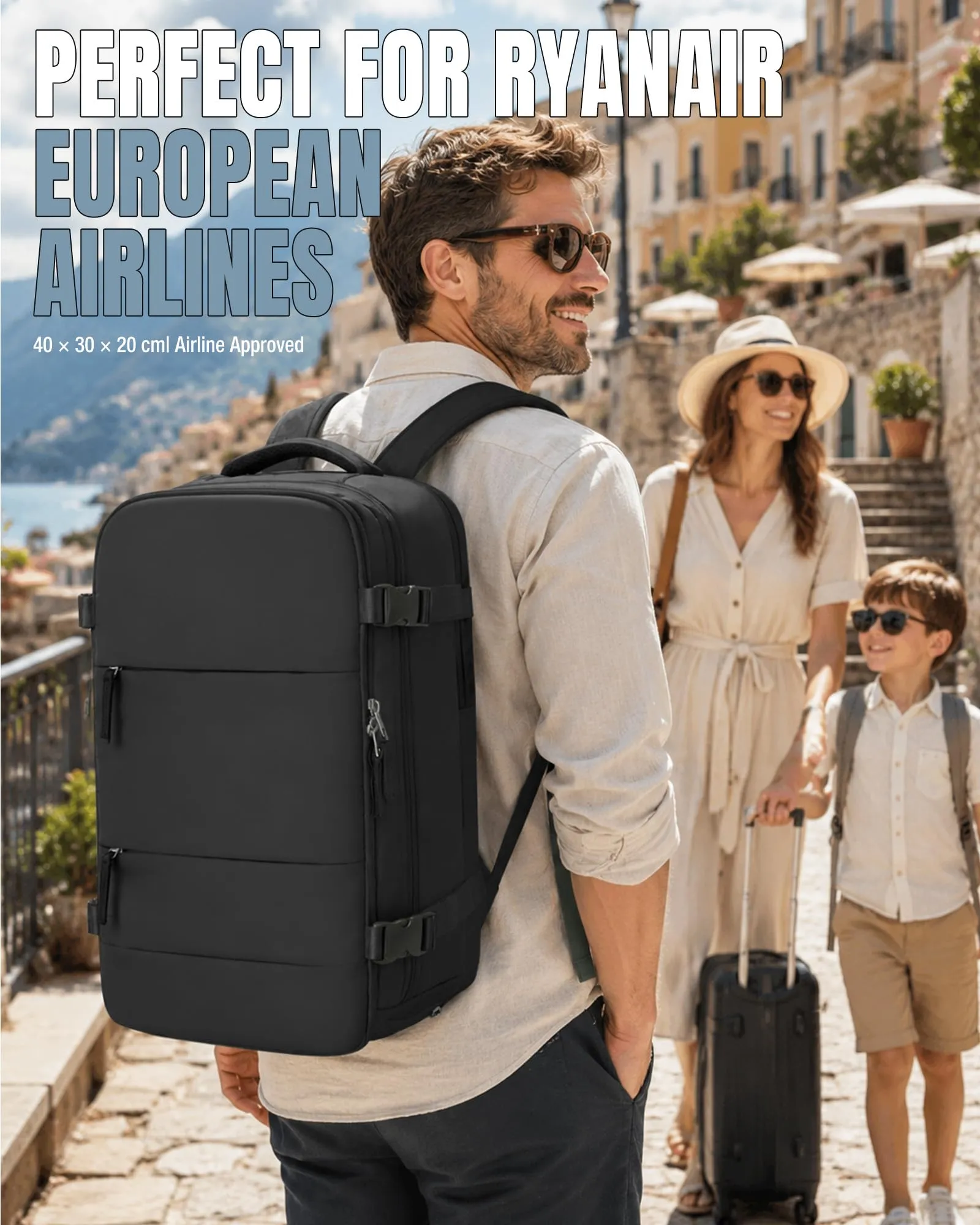 BJLFS Zaino Ryanair 40x30x20 Sottovuoto con Pompa da Viaggio Aereo - immagine 7