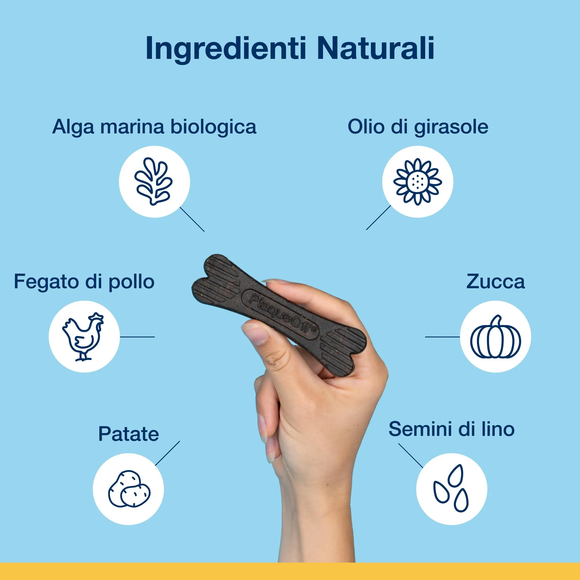 ProDen PlaqueOff Kit per Cani Medi e Grandi: Polvere Dentale 60g + 13 Dental Bones Pollo e Zucca - immagine 2