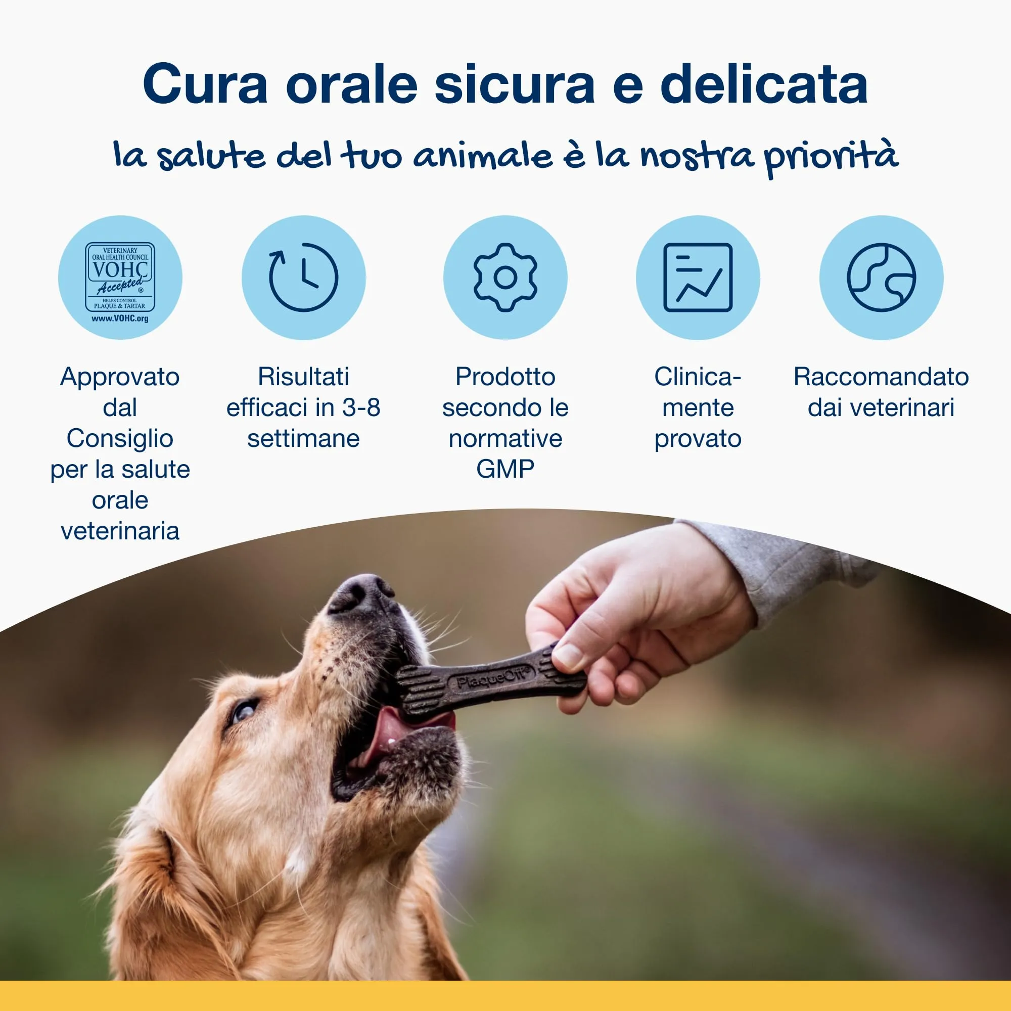 ProDen PlaqueOff Kit per Cani Medi e Grandi: Polvere Dentale 60g + 13 Dental Bones Pollo e Zucca - immagine 3