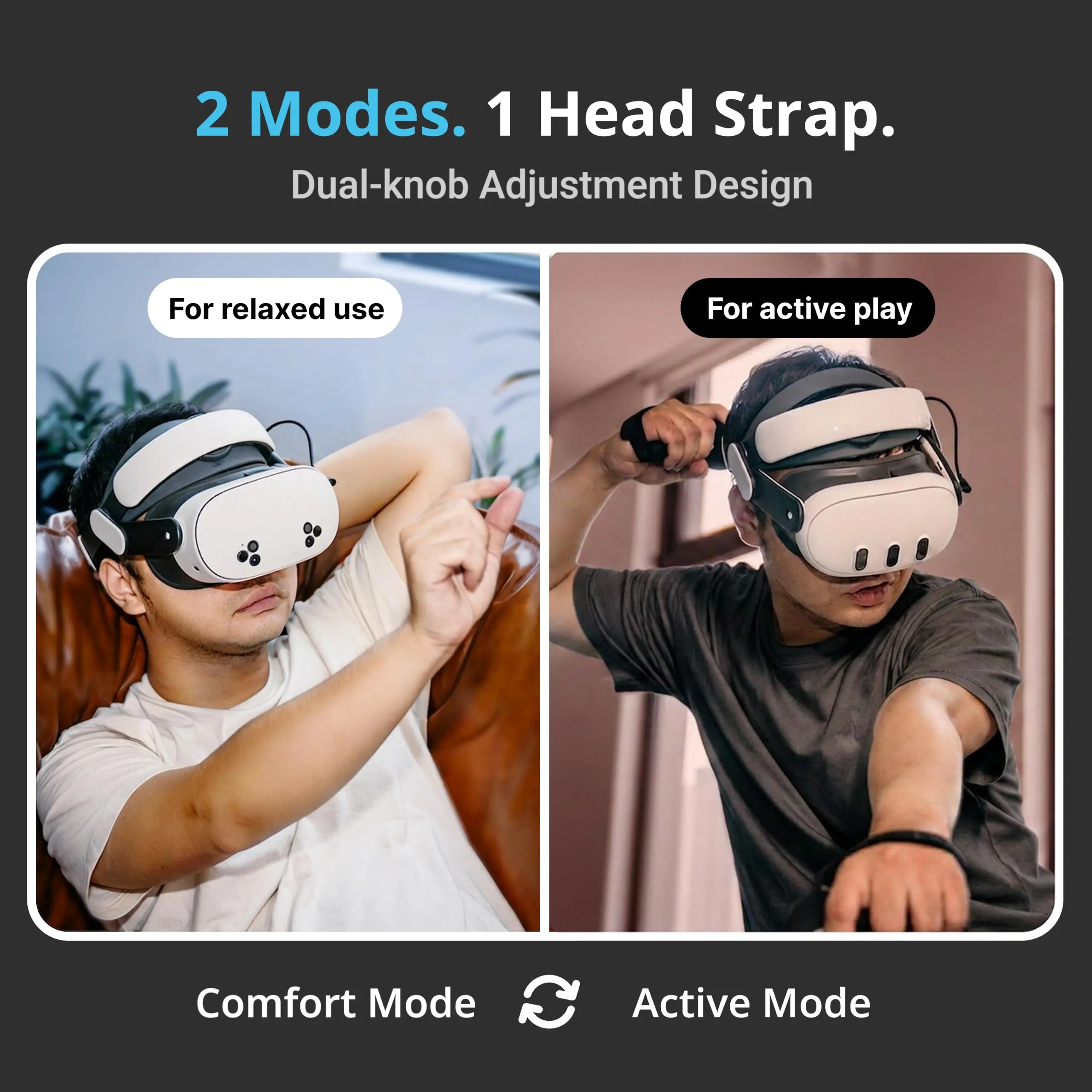 BOBOVR M3 Pro+ Cinturino per Testa per Quest 3/3S, Modalità Dual Halo ed Elite Fit con Batteria BM60 e Base di Ricarica - immagine 3