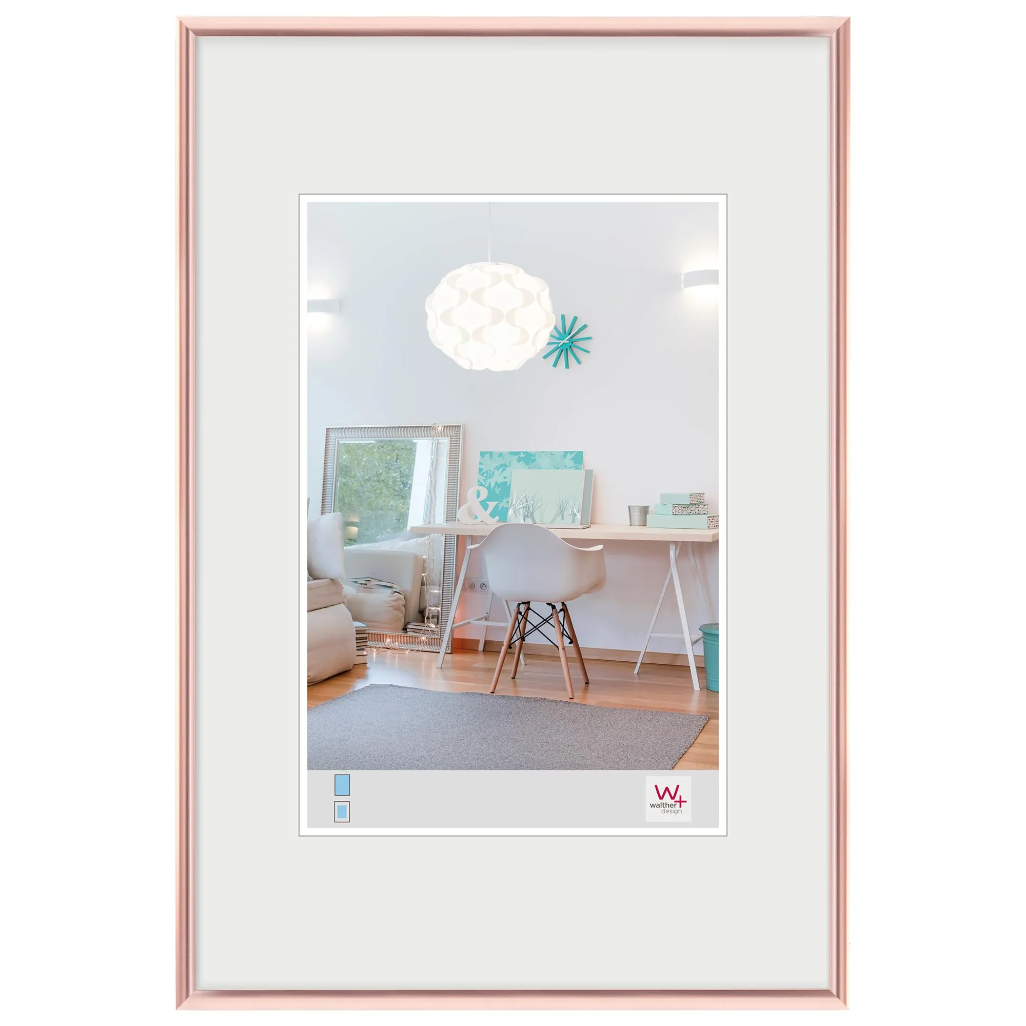 walther design New Lifestyle KV045Y Cornice in plastica, 30 x 45 cm, Oro Rosa - immagine 1