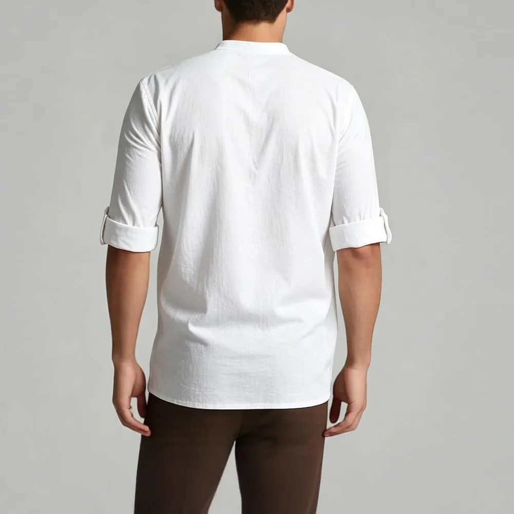 BSBUY Camicia Medievale Rinascimentale da Uomo in Cotone, Stile Pirata Gotico con Lacci - immagine 8