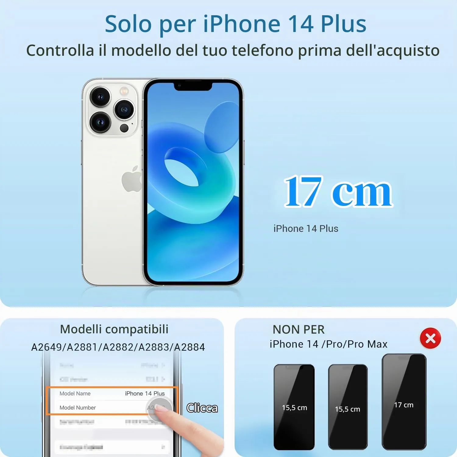 GULEEK Display LCD FHD 6,7" per iPhone 14 Plus, Touch Screen Integrato - immagine 2