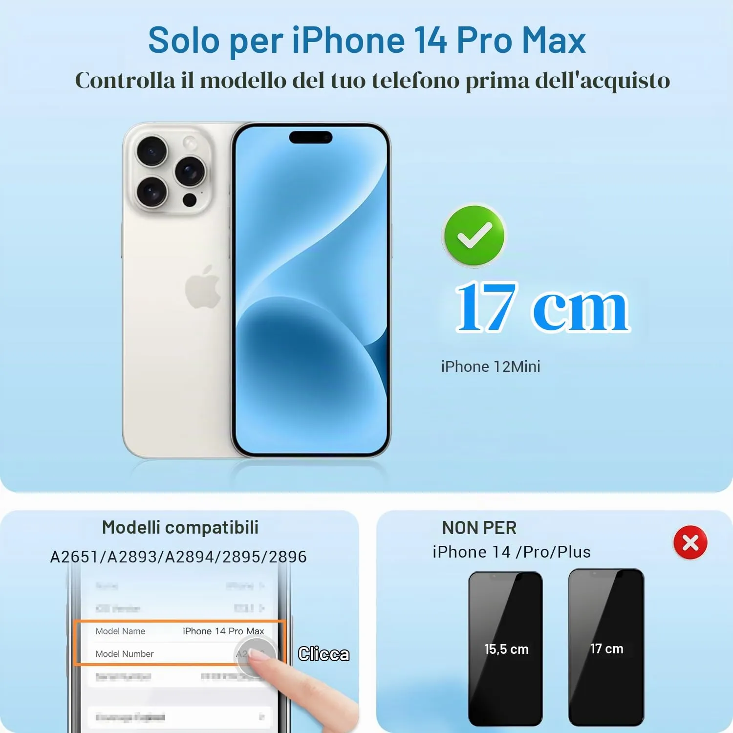 GULEEK Display LCD FHD 6,7" Touch Screen per iPhone 14 Pro Max - immagine 2