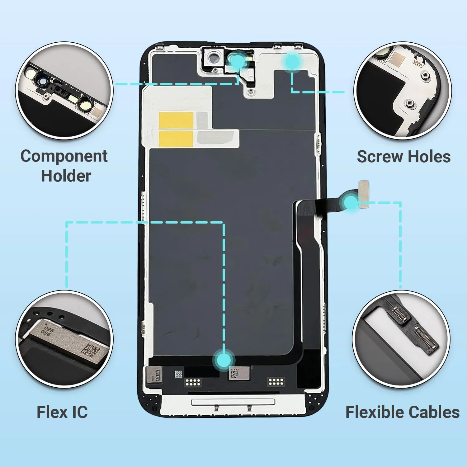 GULEEK Display LCD FHD 6,7" Touch Screen per iPhone 14 Pro Max - immagine 3