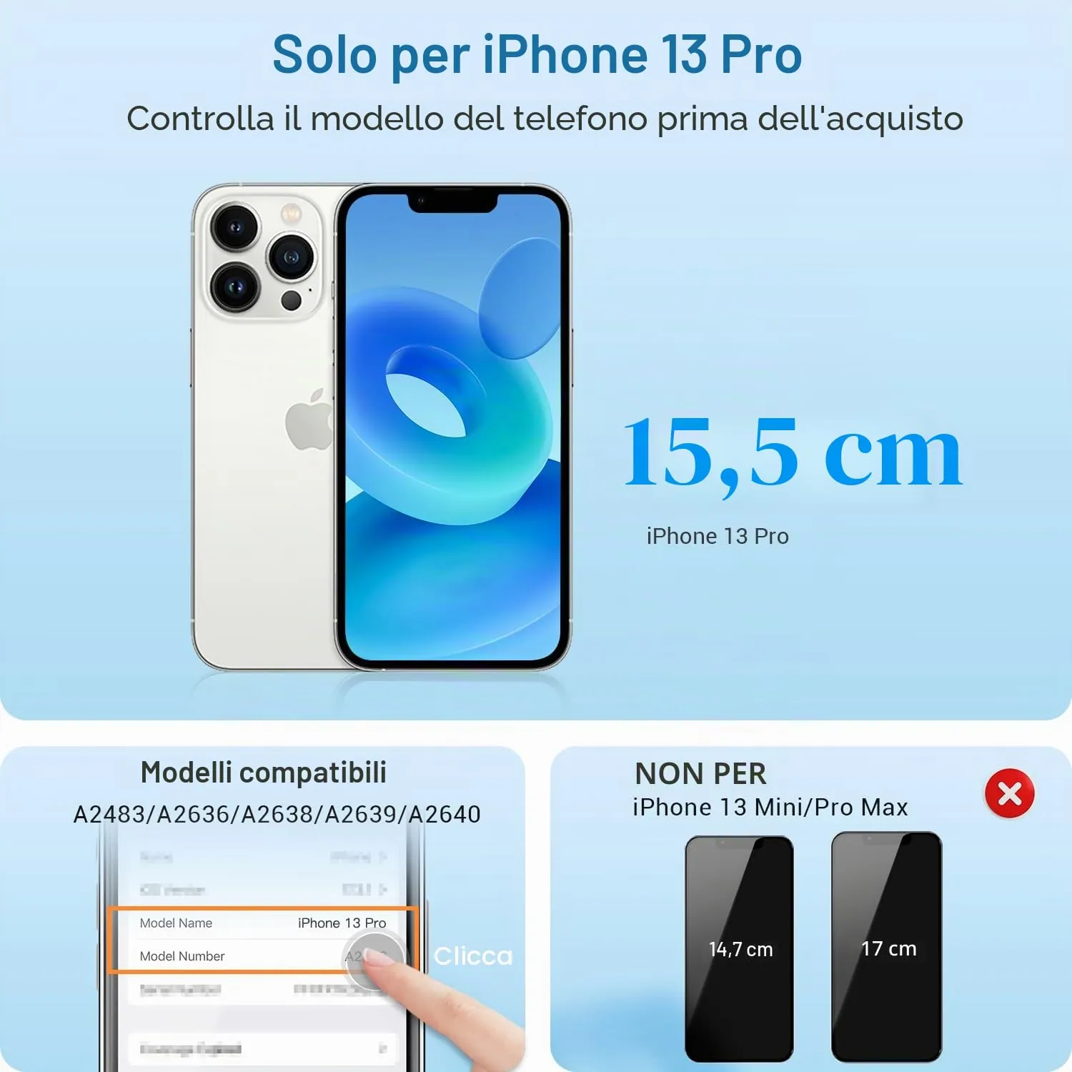 GULEEK Display LCD FHD COF 6,1" per iPhone 13 Pro - immagine 2